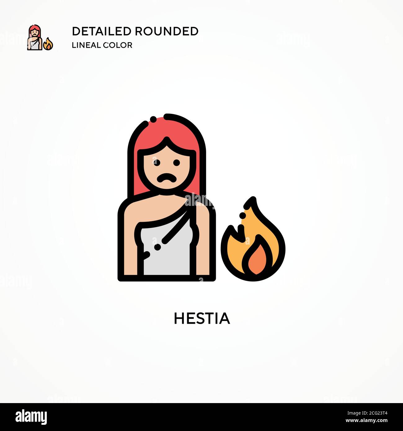 Hestia-Vektor-Symbol. Moderne Vektorgrafik Konzepte. Einfach zu bearbeiten und anzupassen. Stock Vektor