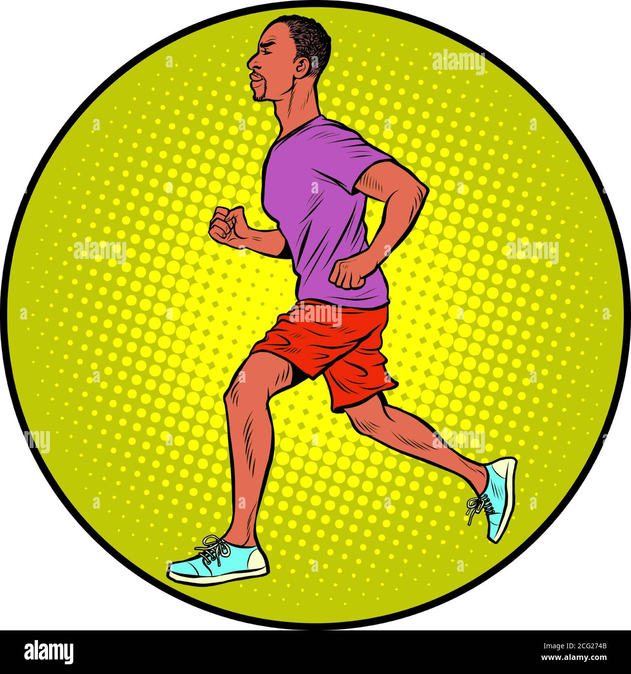 Afroamerikanischer Mann läuft, Sport joggen Stock Vektor