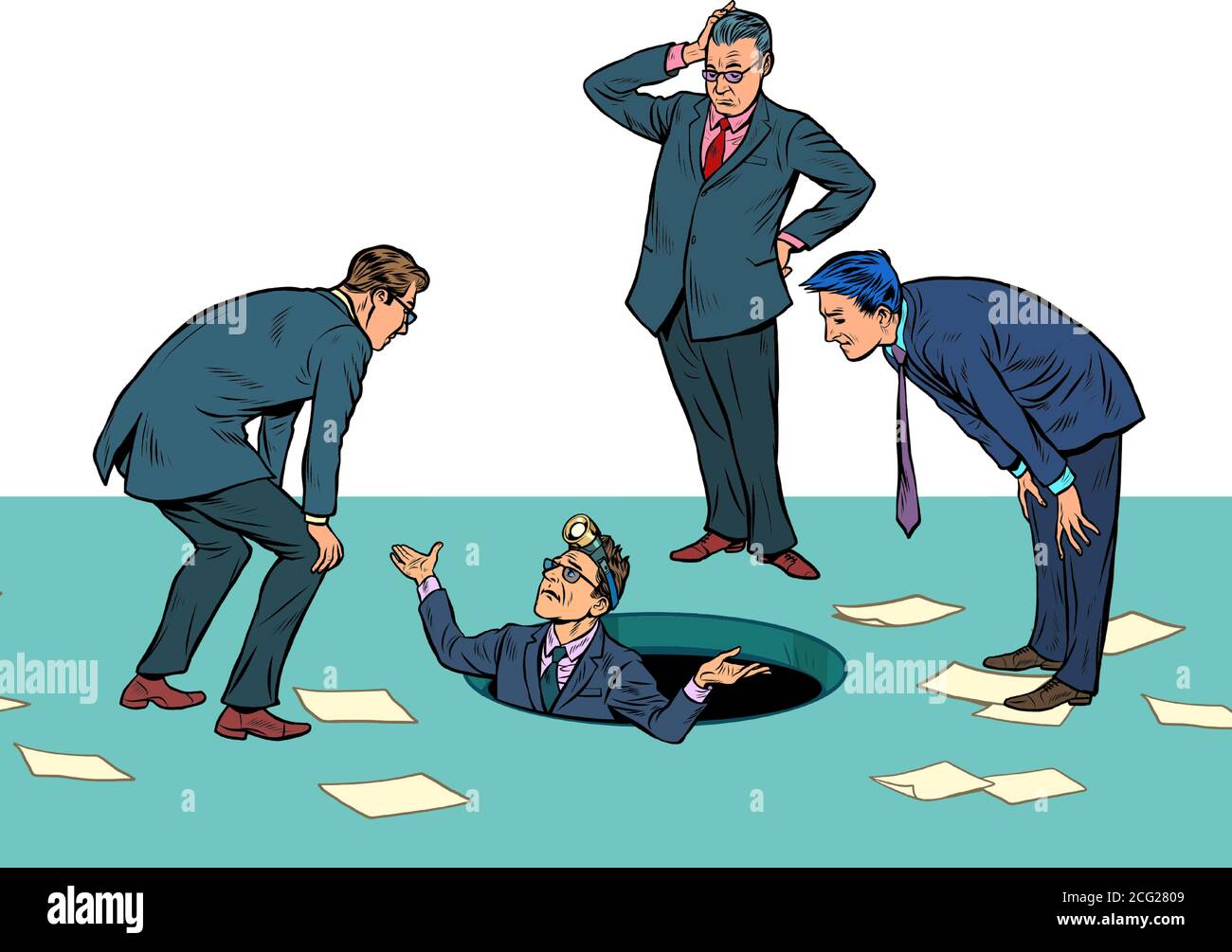 Geschäftsleute und das Problem. Lösung finden Stock Vektor