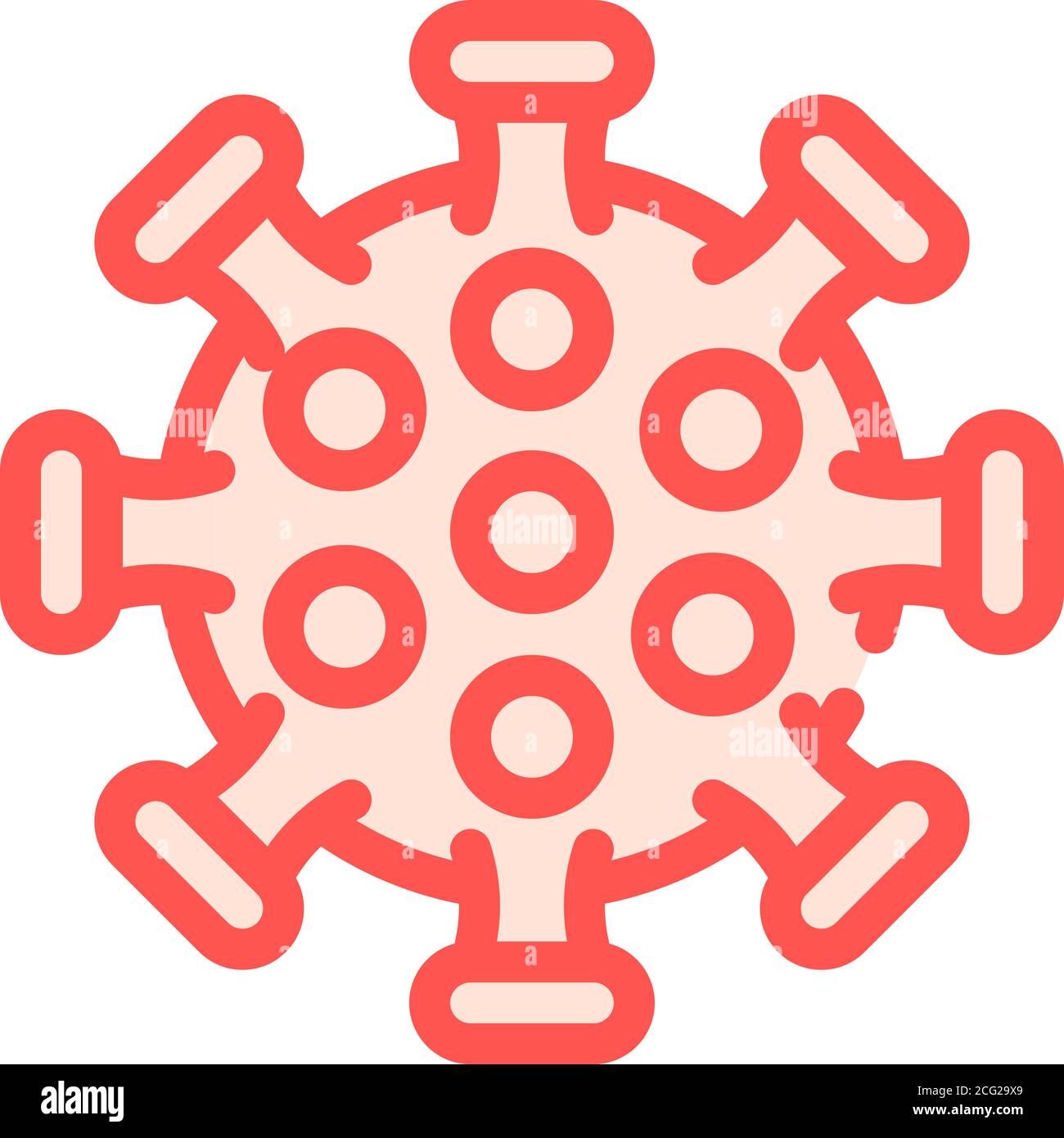 Influenza-Virus Farbe Symbol Vektor isolierte Illustration Stock Vektor