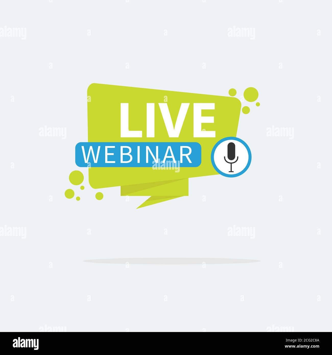 Live Webinar Button, Symbol, Emblem Label Vektor-Illustration flach lineare Abzeichen und Banner, scroll, Aufkleber, Band, embem, Poster. Stock Vektor