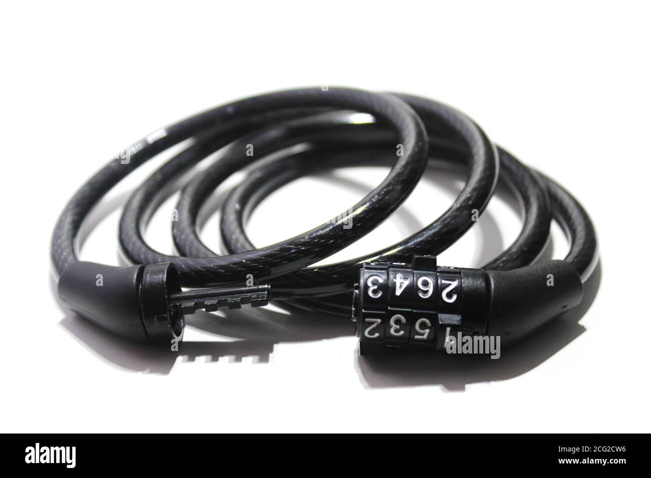 Ein Bild von Fahrradreifenschloss mit weißem Hintergrund Stockfoto