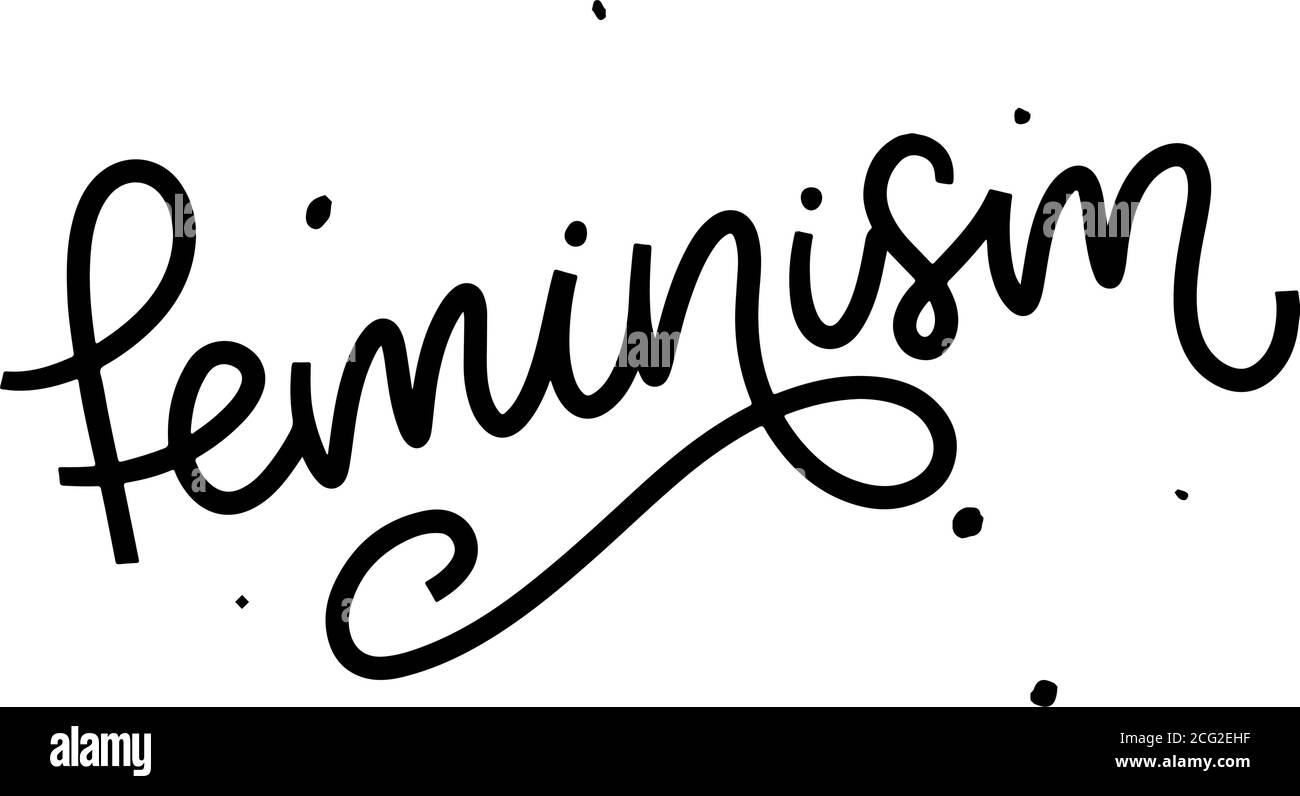 Typografisches Design. Feminismus Brief. Grafikelement. Typografie Schriftzug Design. Motivationsschrift für Frauen. Feministischer Slogan. „Girl Power“-Zitat Stock Vektor
