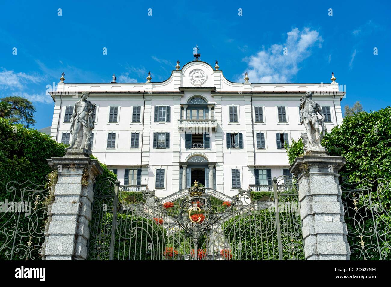 Italien. Lombardei. Comer See. Dorf Tremezzo. Die Villa Carlotta, die 1690 vom Mailänder Bankier Giorgio II Clerici erbaut wurde, gehört heute zum Staat Stockfoto