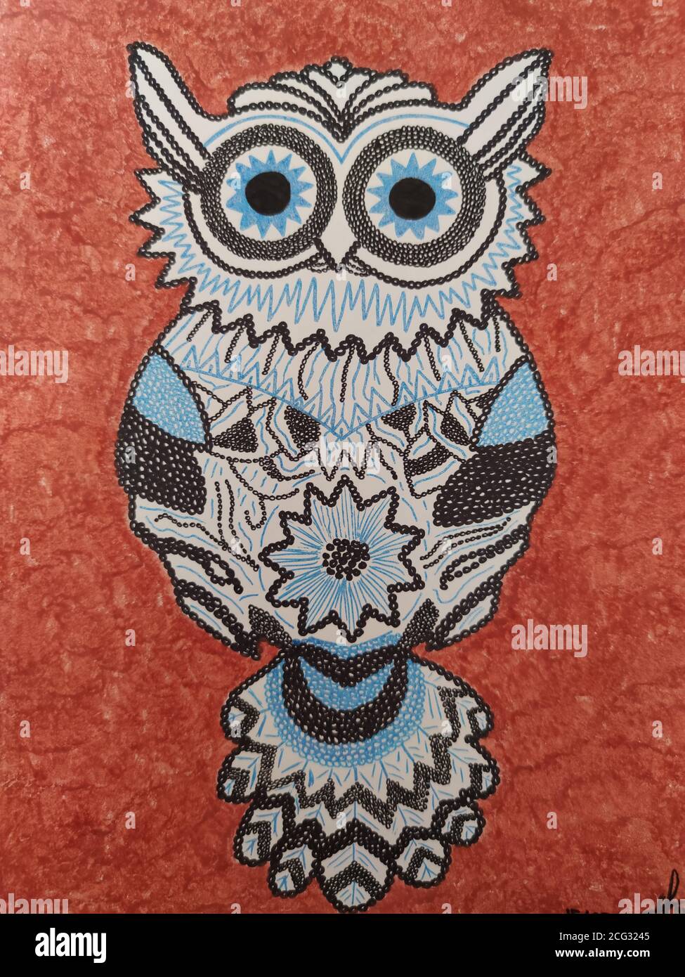 Owl-Zeichnung Stockfoto
