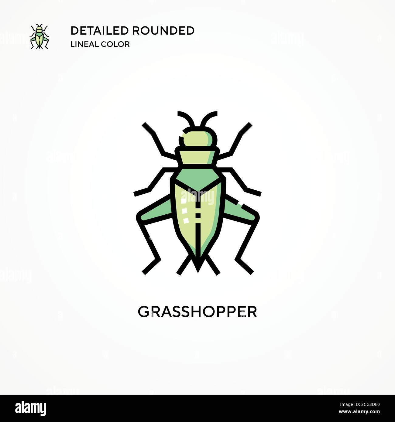 Grasshopper-Vektorsymbol. Moderne Vektorgrafik Konzepte. Einfach zu bearbeiten und anzupassen. Stock Vektor