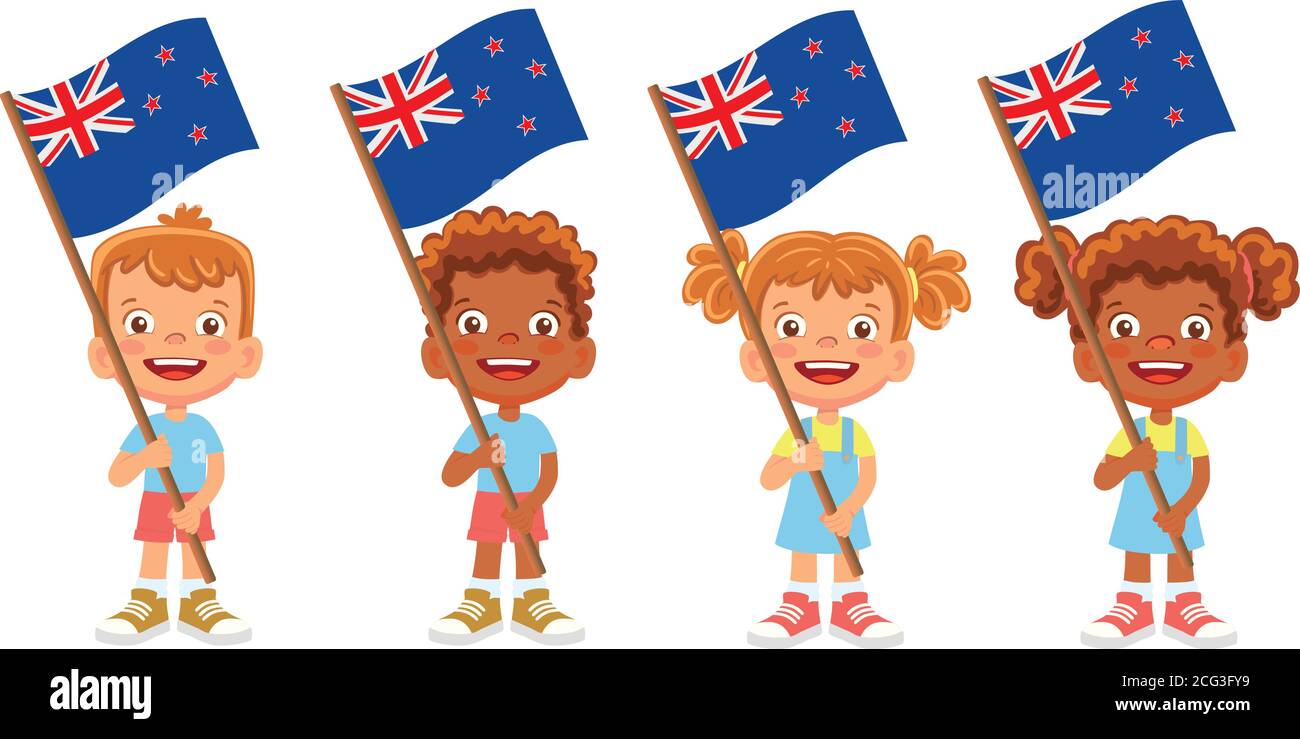 Neuseeländische Flagge im Handset Stock Vektor