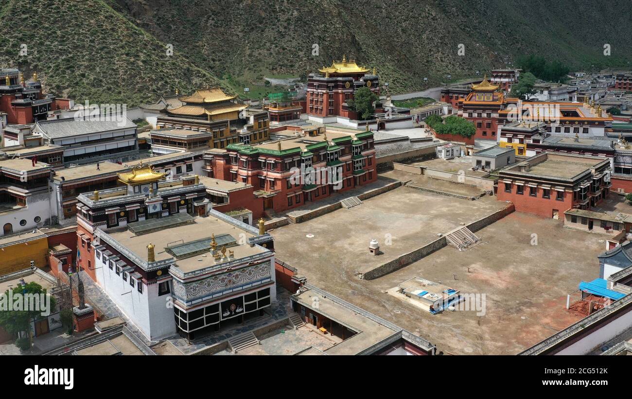 Lanzhou. Juni 2020. Luftaufnahme vom 18. Juni 2020 zeigt eine Ansicht