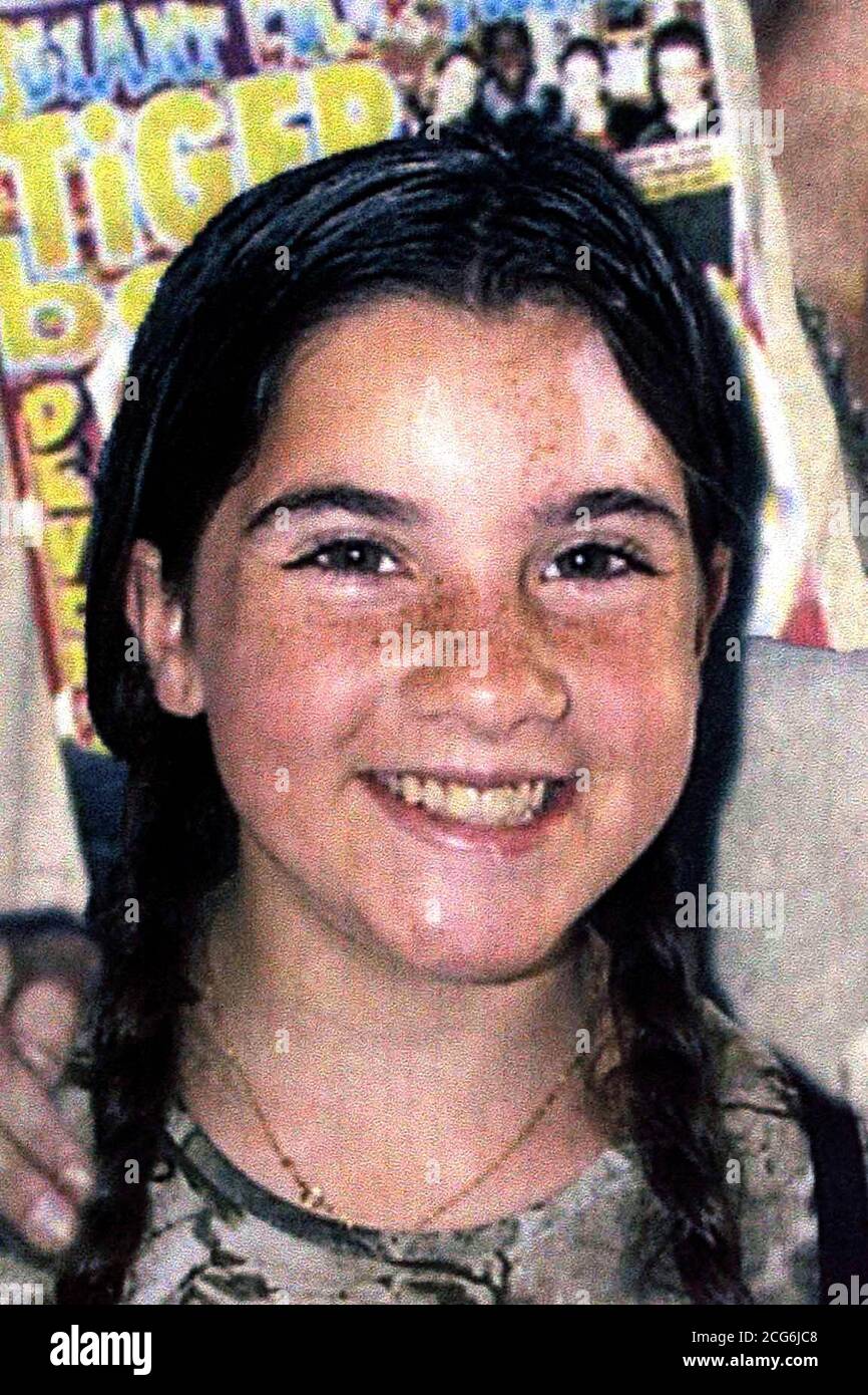 Sammeln Sie Foto von Southampton Teenager Michaela Montague, die am Valentinstag 2001 verschwunden, nachdem jemand in einem Internet-Chat-Raum getroffen. Ihre Lieblings-Popband The Backstreet Boys bittet sie, nach Hause zurückzukehren. Stockfoto