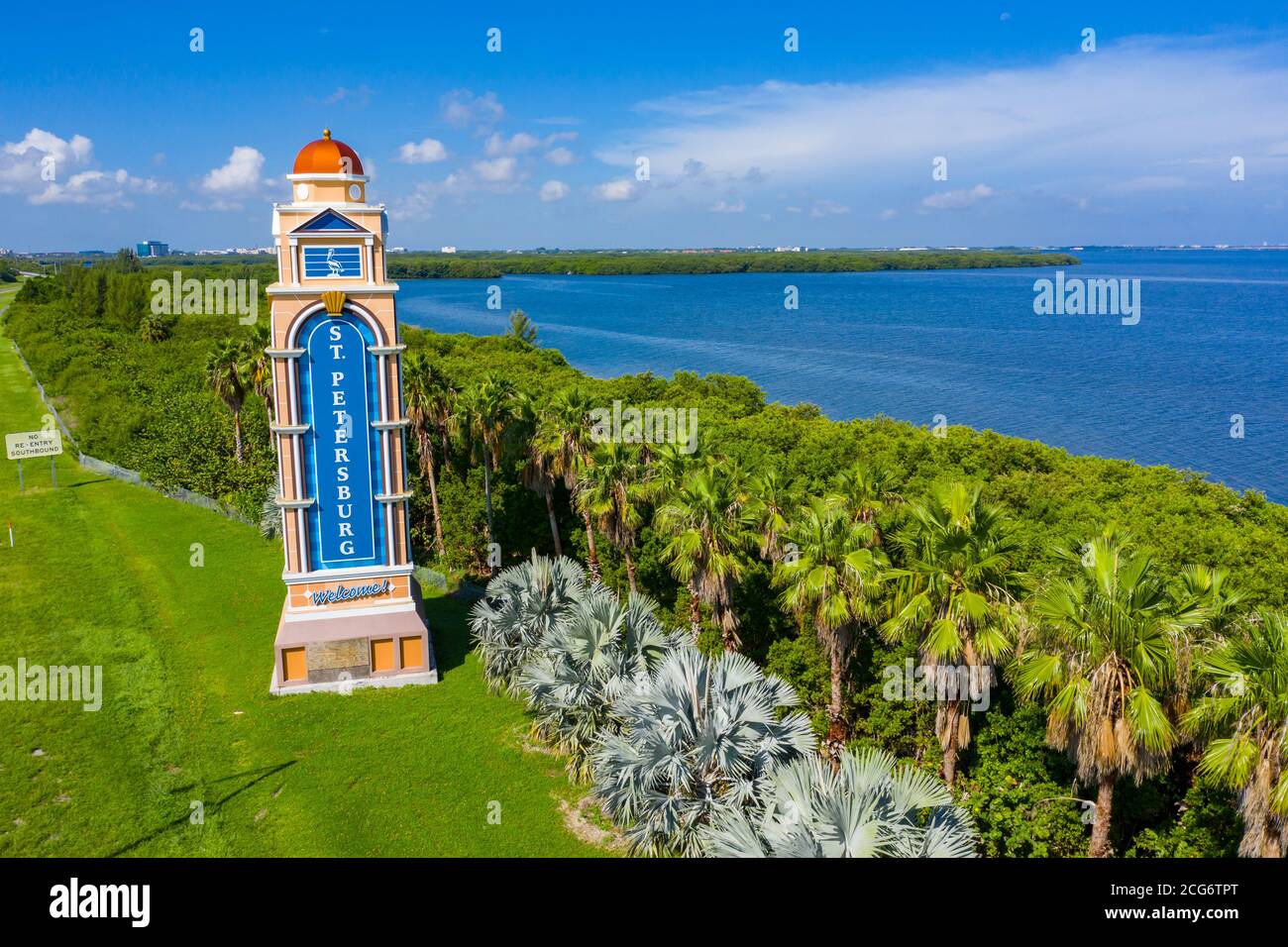 Luftbild Willkommen in St. Petersburg Florida USA Stockfoto