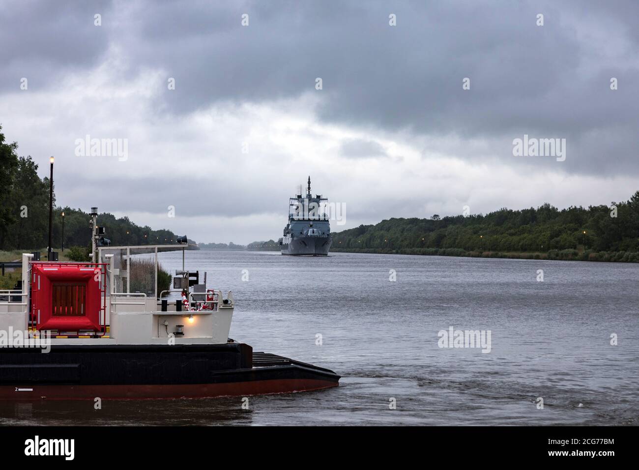 Fregatte Sachsen-Anhalt (F 224) Der deutschen Marine auf dem Nord-Ostsee-Kanal Stockfoto