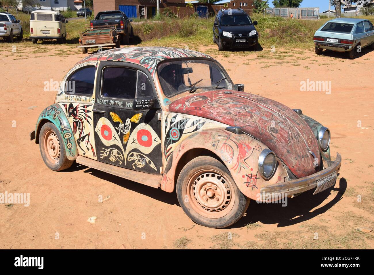 volkswagen Bug Auto Hippie Auto alle lackiert 1970 volkswagem Bug Stockfoto