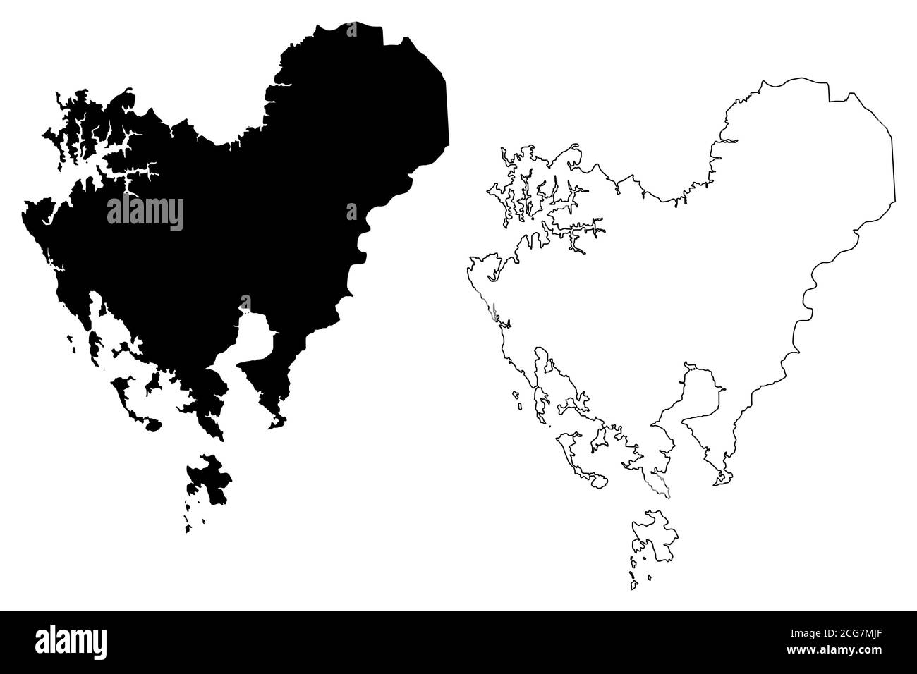 Dorchester County, Maryland (U.S.-County, Vereinigte Staaten von Amerika, USA, U.S., US) Karte Vektor Illustration, Scribble Skizze Dorchester Karte Stock Vektor
