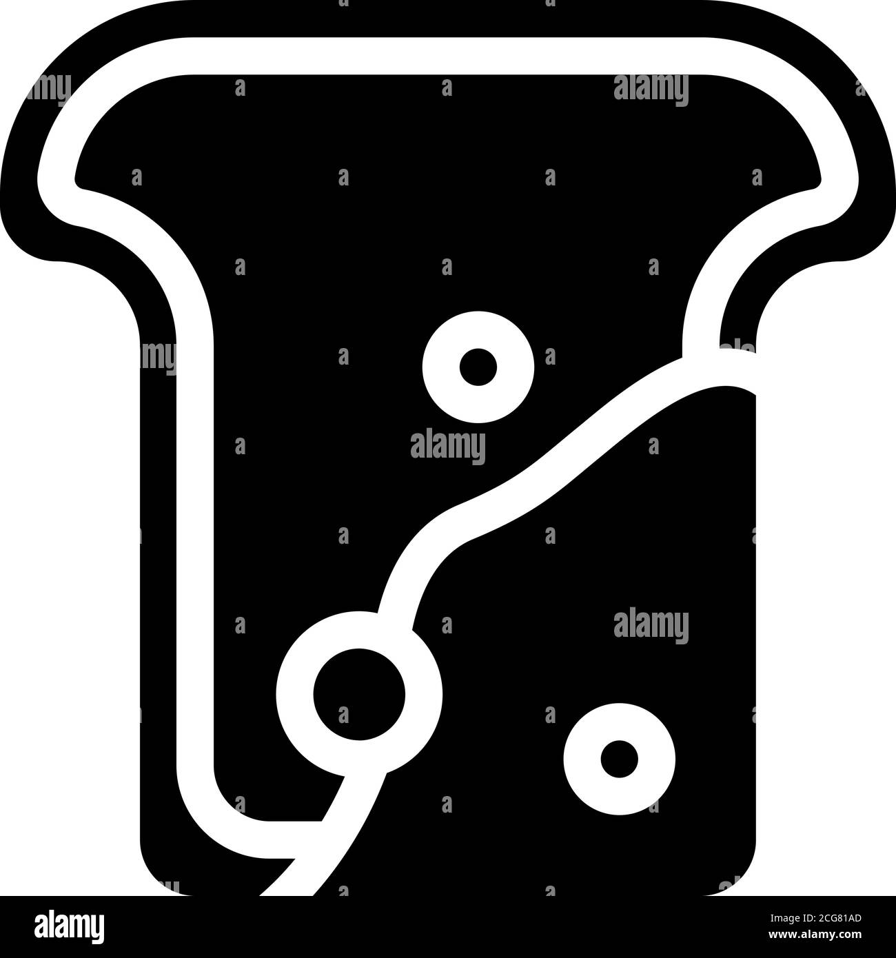 Schimmel auf Brot Glyphe Symbol Vektorgrafik Stock Vektor