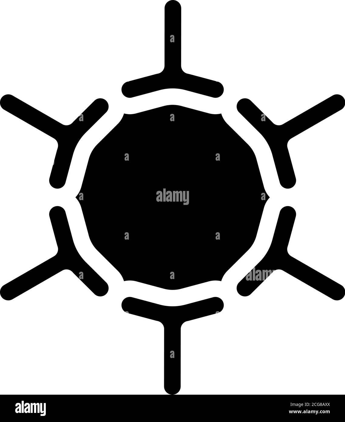 Varicella Zoster Virus Glyphe Symbol Vektor Illustration Stock Vektor