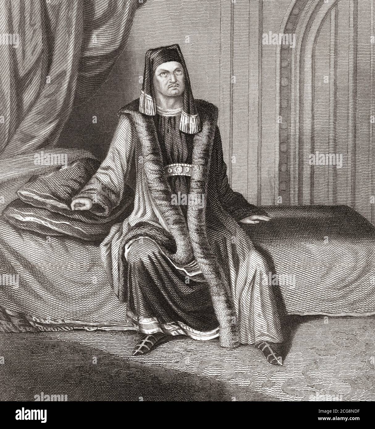 William Macready in der Rolle von Heinrich IV. Aus dem Stück von Shakespeare. William Charles Macready, 1793 – 1873. Englischer Schauspieler. Stockfoto