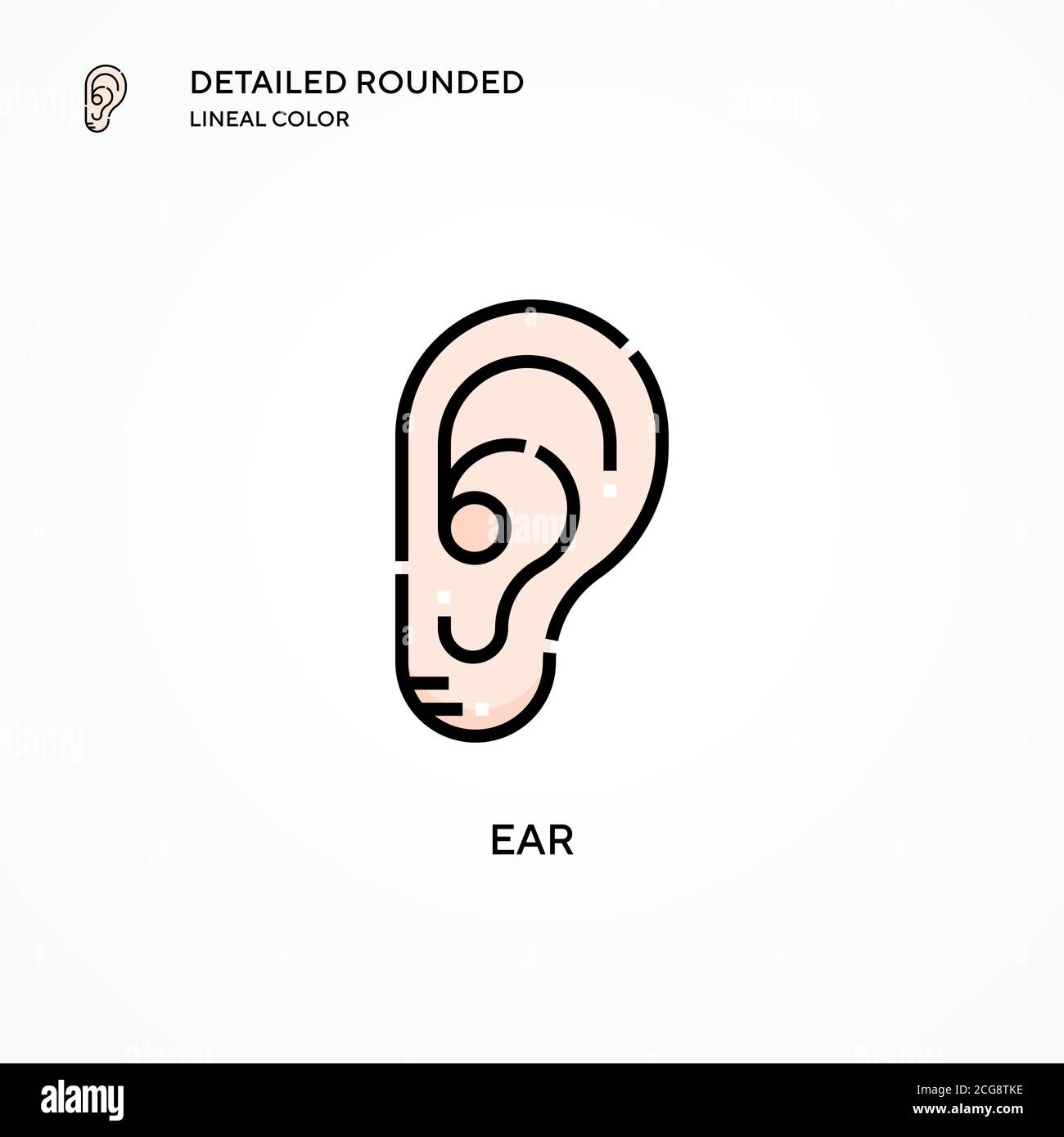 Symbol für Ohrvektoren. Moderne Vektorgrafik Konzepte. Einfach zu bearbeiten und anzupassen. Stock Vektor