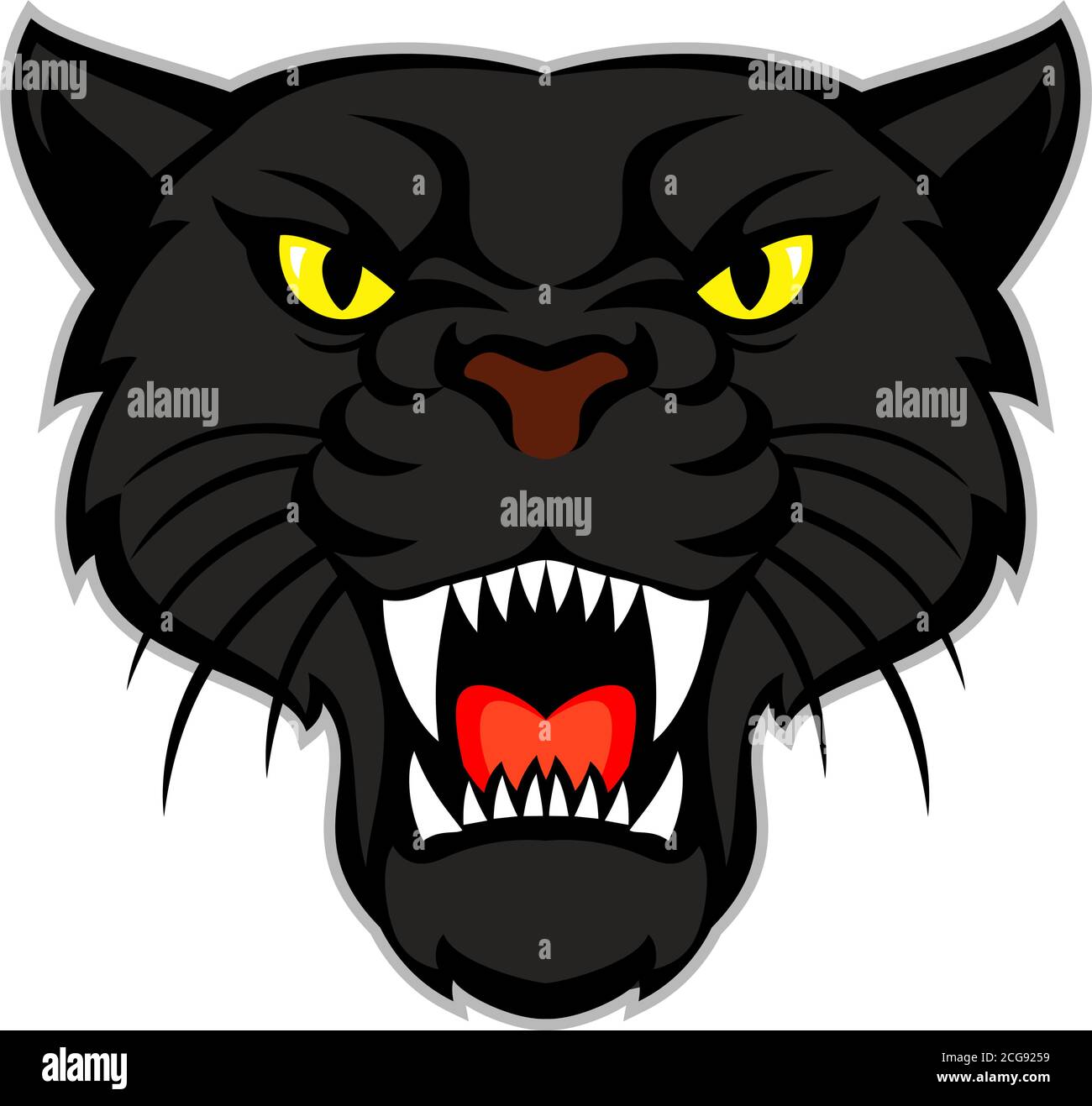 vektor schwarz Panther Kopf Stock Vektor