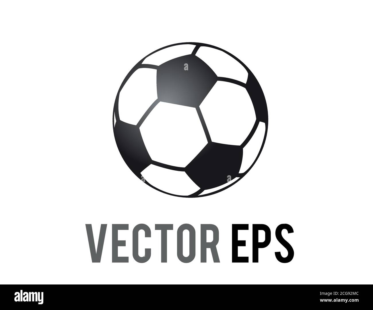 Die isolierte Vektor-Runde, schwarz und weiß Ball für Fußball-Sport-Spiel-Symbol Stock Vektor