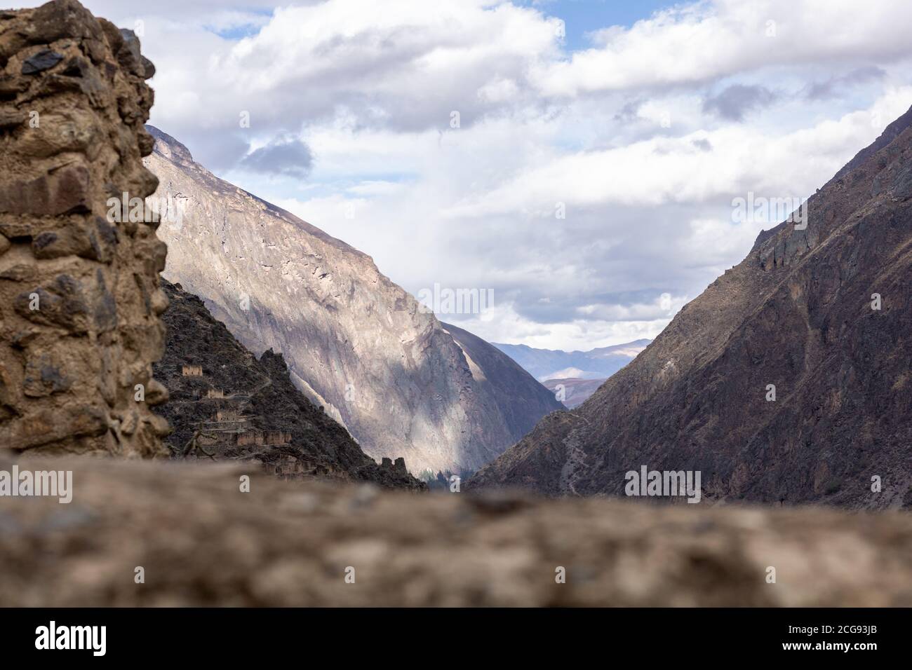 Szenen aus den Ruinen und der Inka-Stadt Ollantaytambo In Zentral-Peru in Südamerika Stockfoto