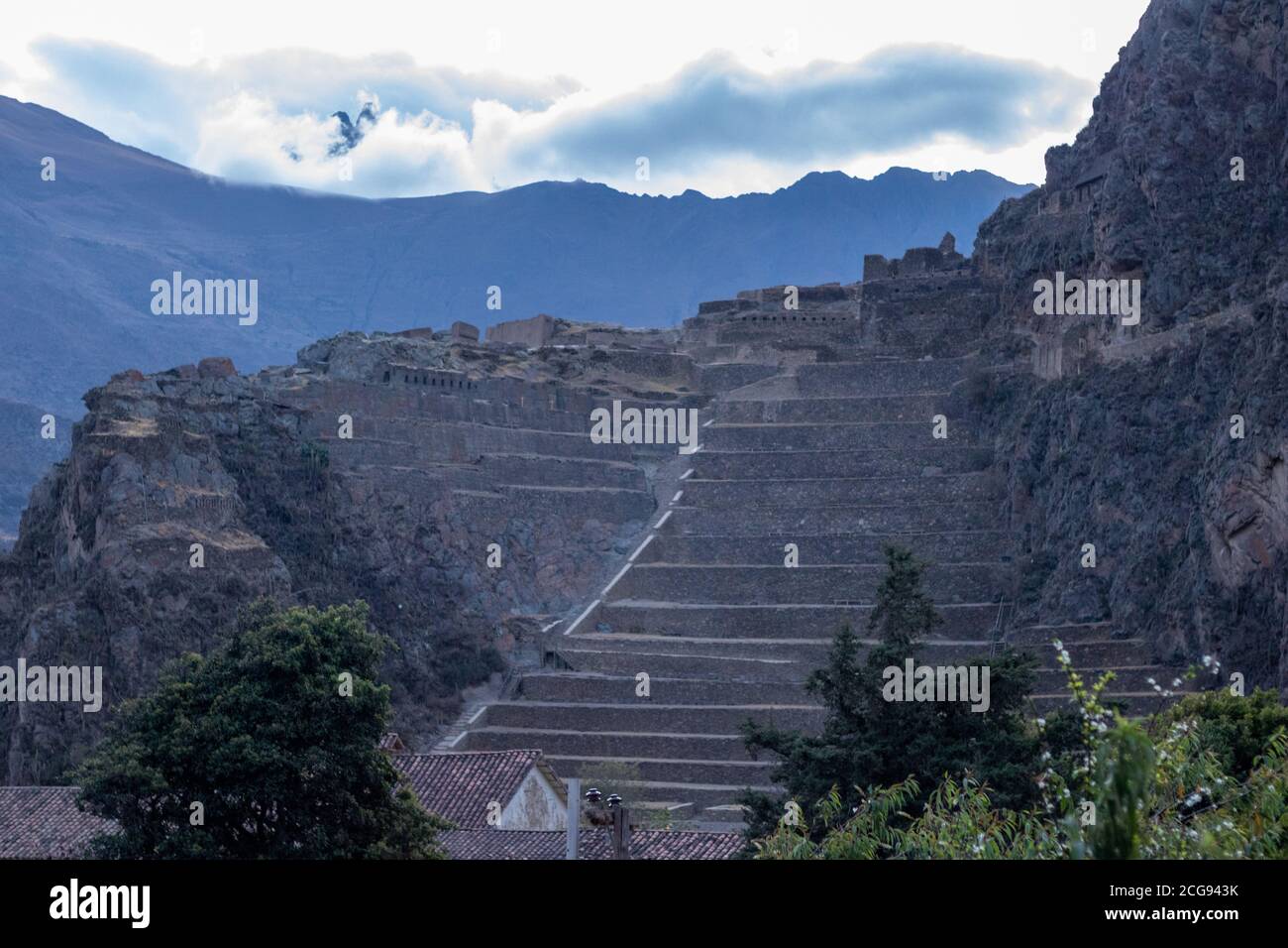 Szenen aus den Ruinen und der Inka-Stadt Ollantaytambo In Zentral-Peru in Südamerika Stockfoto