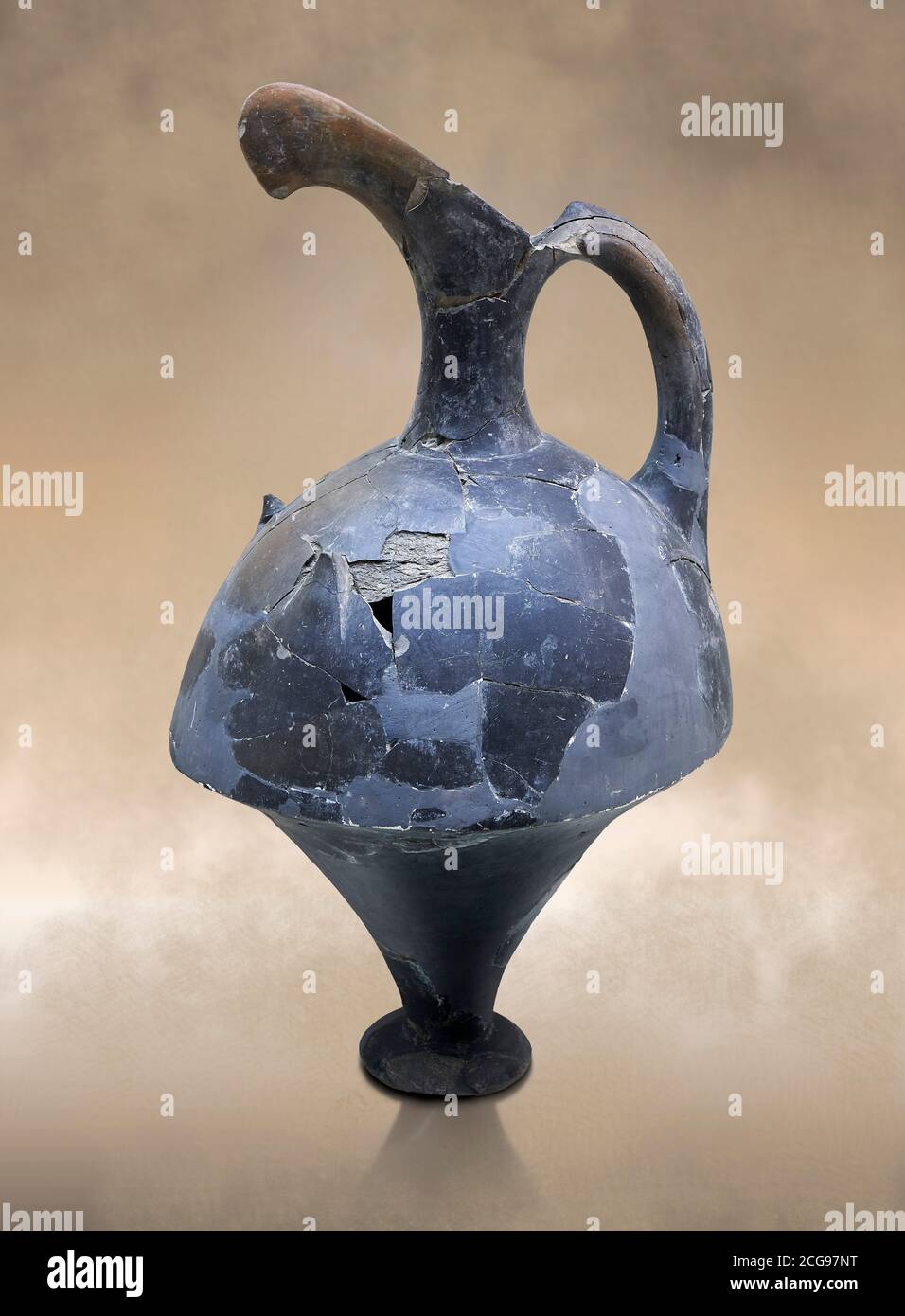 Hethit-Spuckkrug, Hethit-Hauptstadt Hattusa, Hethit Middle Kingdom 1650-1450 v. Chr., Bogazkale Archäologisches Museum, Türkei. Stockfoto