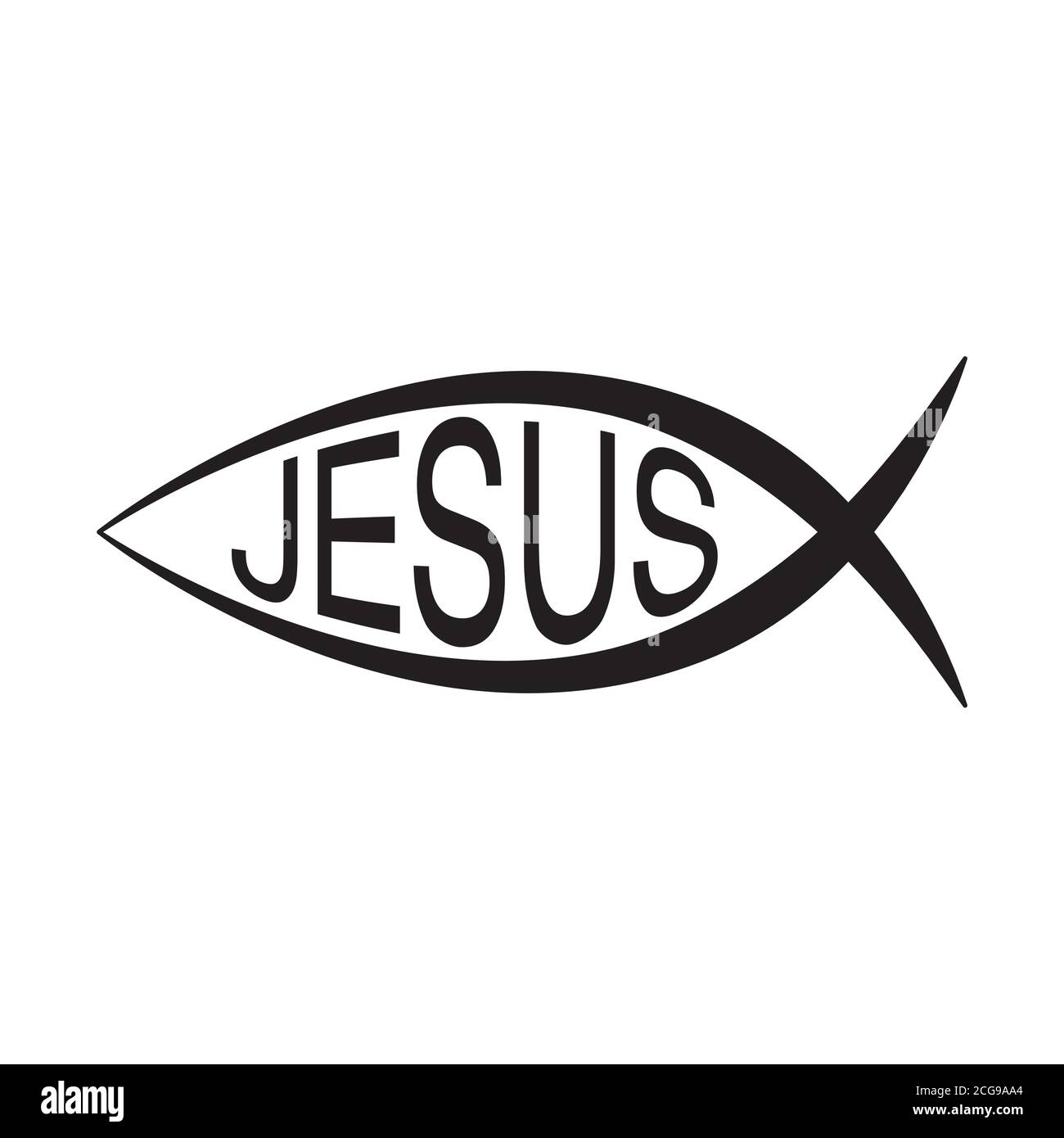 Jesus Fisch, Christian Ichthys Fisch Symbol Symbol Stock Vektor