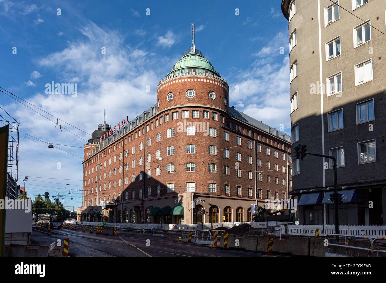Arena-Gebäude, entworfen vom Architekten Lars Sonck, im Hakaniemi-Viertel von Helsinki, Finnland Stockfoto