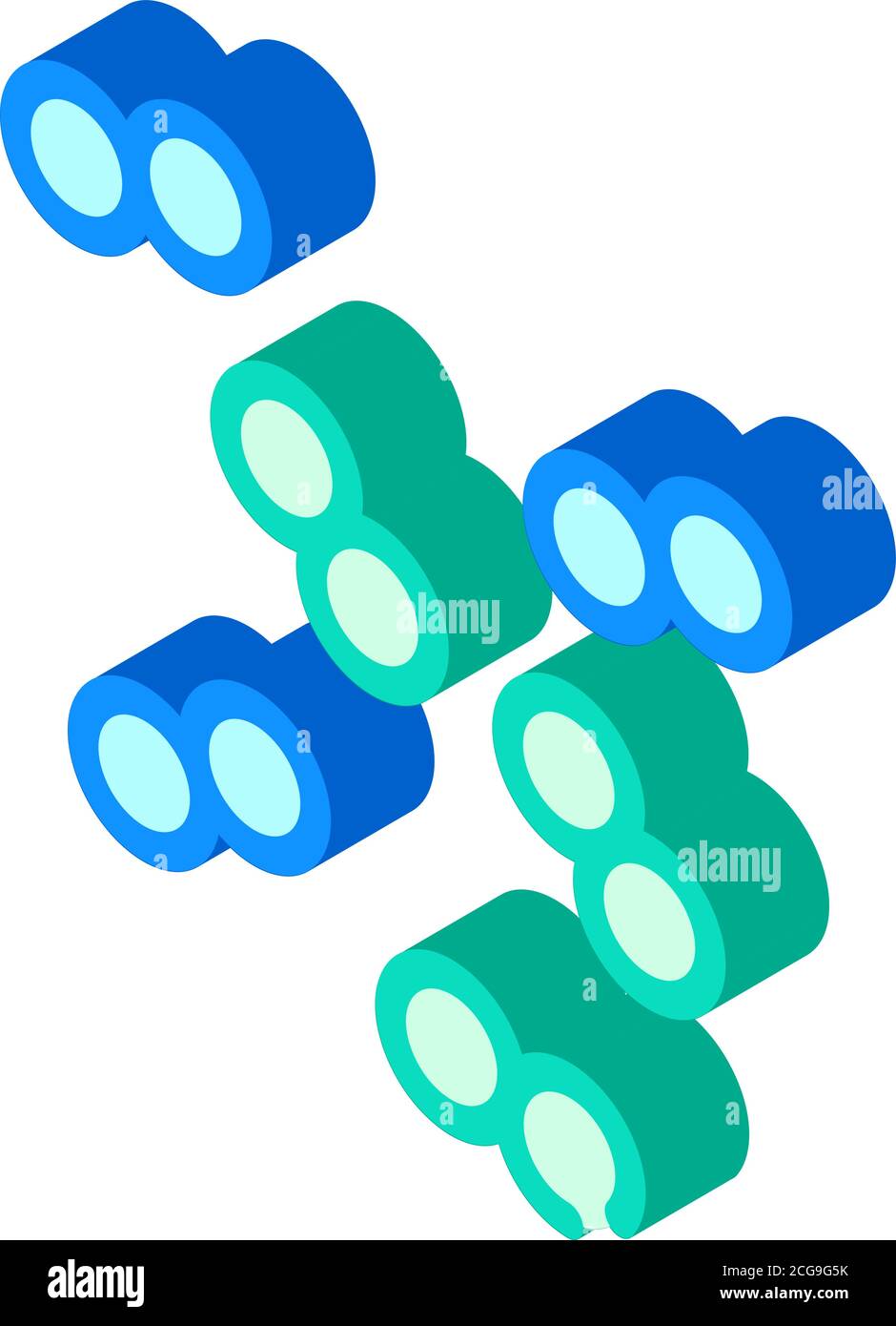 Pneumokokken-Infektion isometrische Symbolvektor isolierte Illustration Stock Vektor