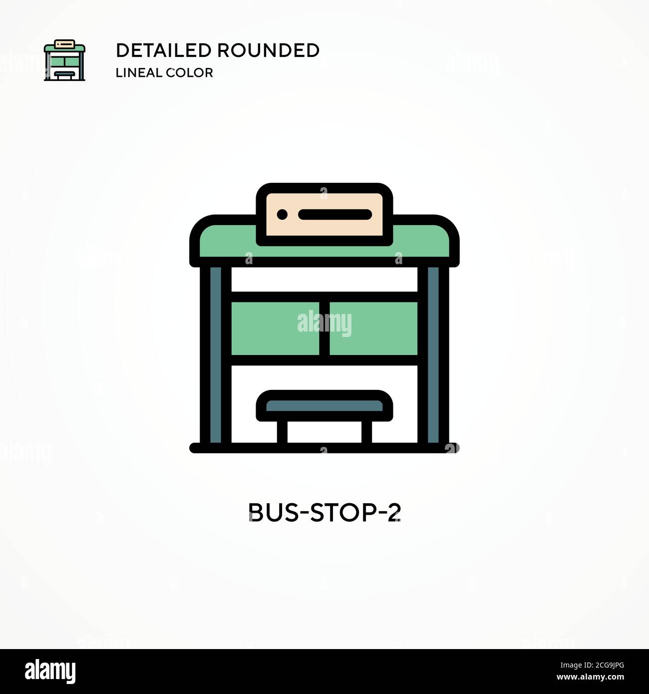Vektorsymbol Bus-STOP-2. Moderne Vektorgrafik Konzepte. Einfach zu bearbeiten und anzupassen. Stock Vektor