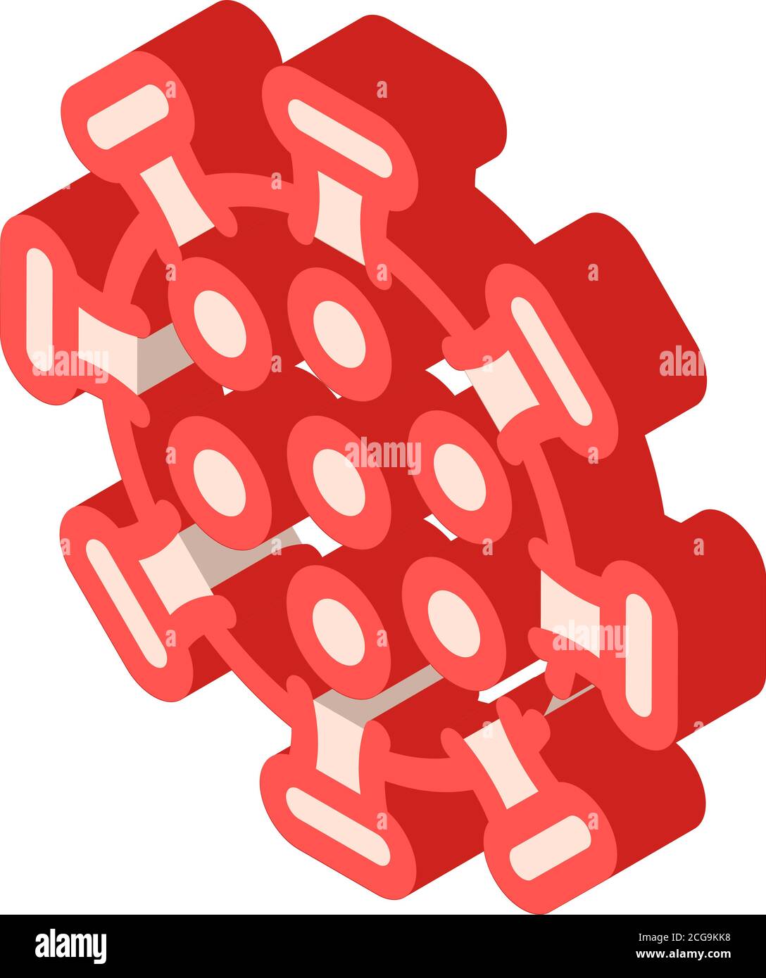 Influenza-Virus isometrische Symbol Vektor isolierte Illustration Stock Vektor