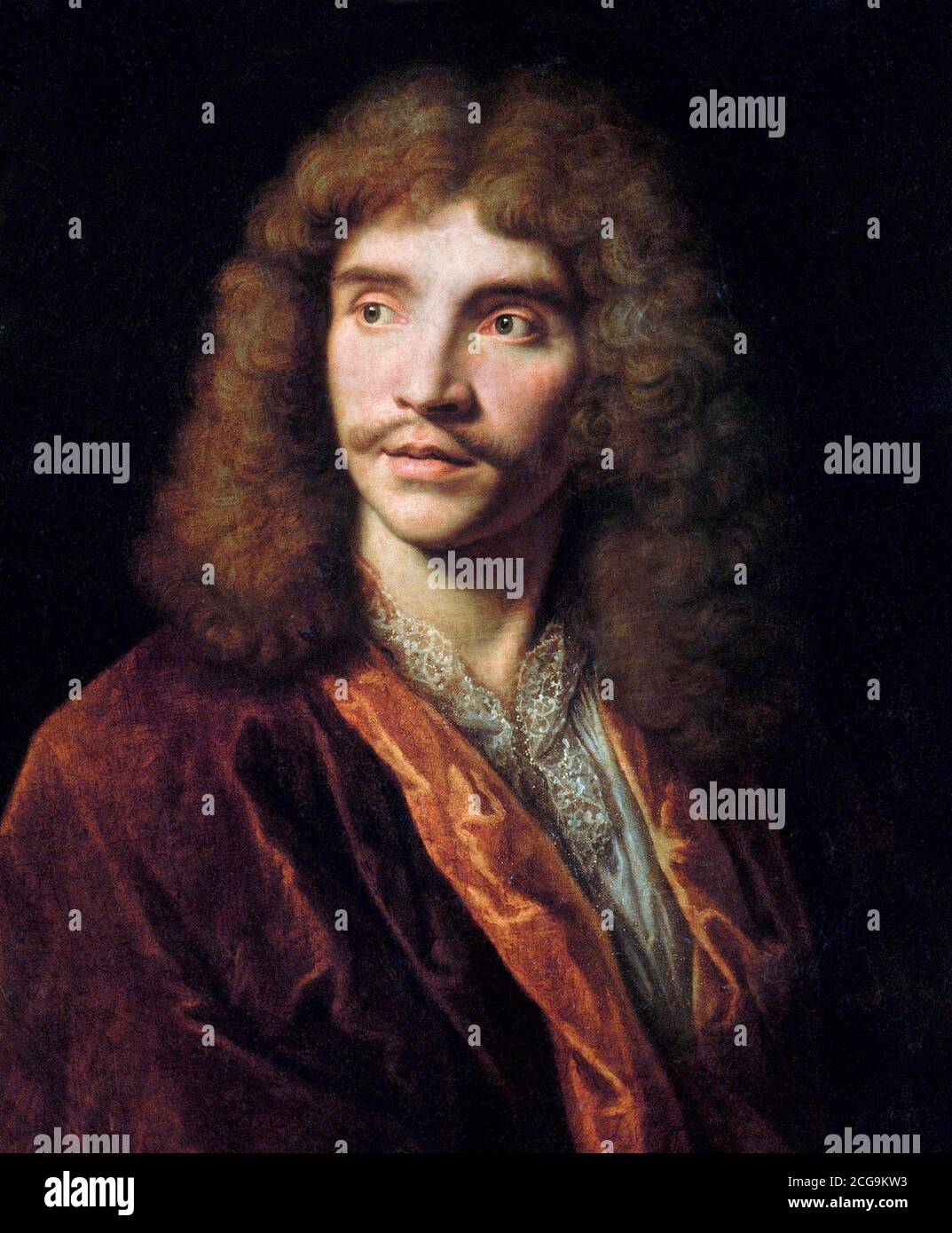 Molière. Porträt von Jean-Baptiste Poquelin (1622-1673) von Nicolas Mignard, Öl auf Leinwand, Mitte 1600er Stockfoto