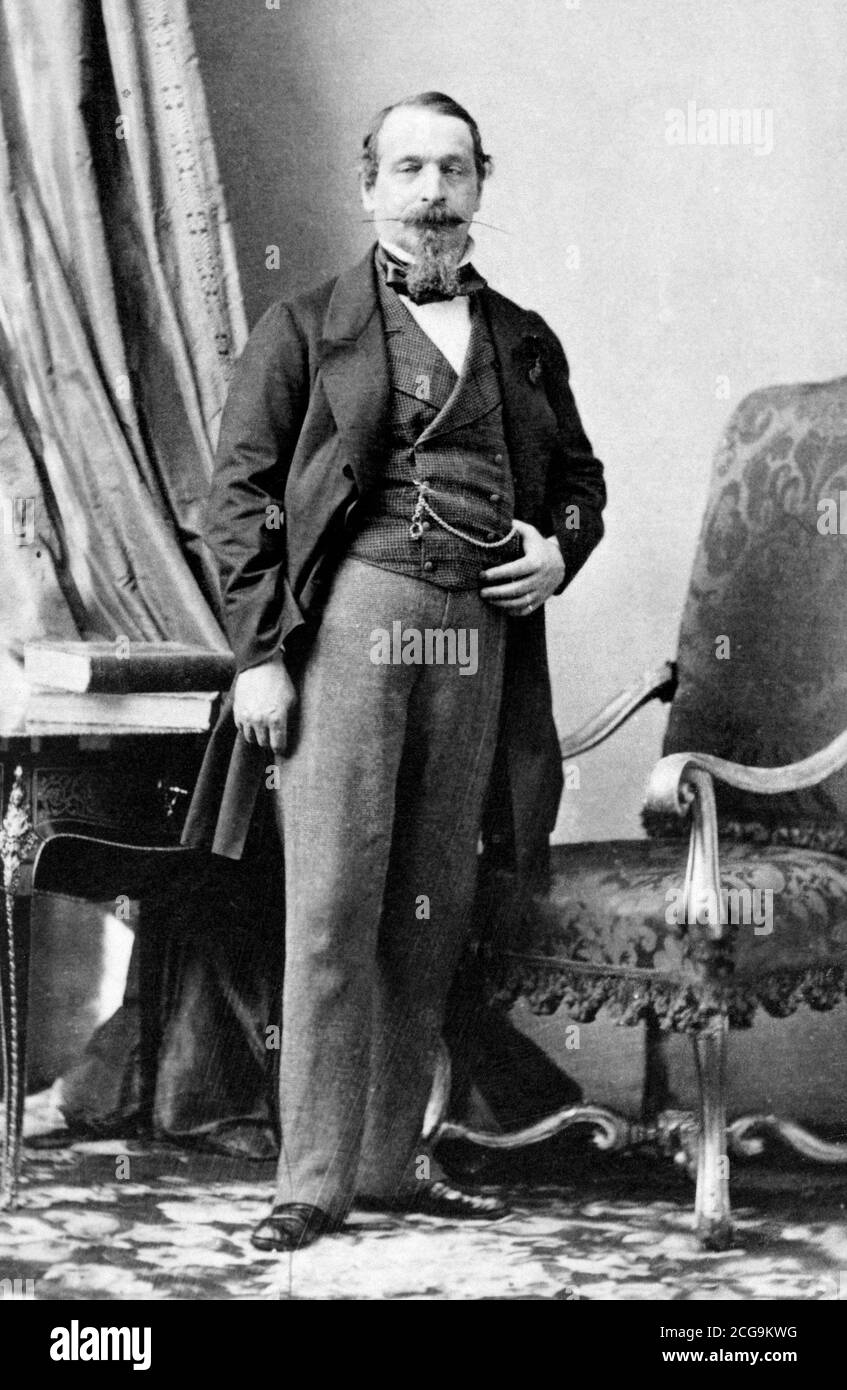 Napoleon III. um 1862-65. Porträt von Charles-Louis Napoléon Bonaparte (1808-1873), dem ersten Präsidenten Frankreichs von 1848 bis 1852 und dem letzten französischen Monarchen von 1852 bis 1870. Stockfoto