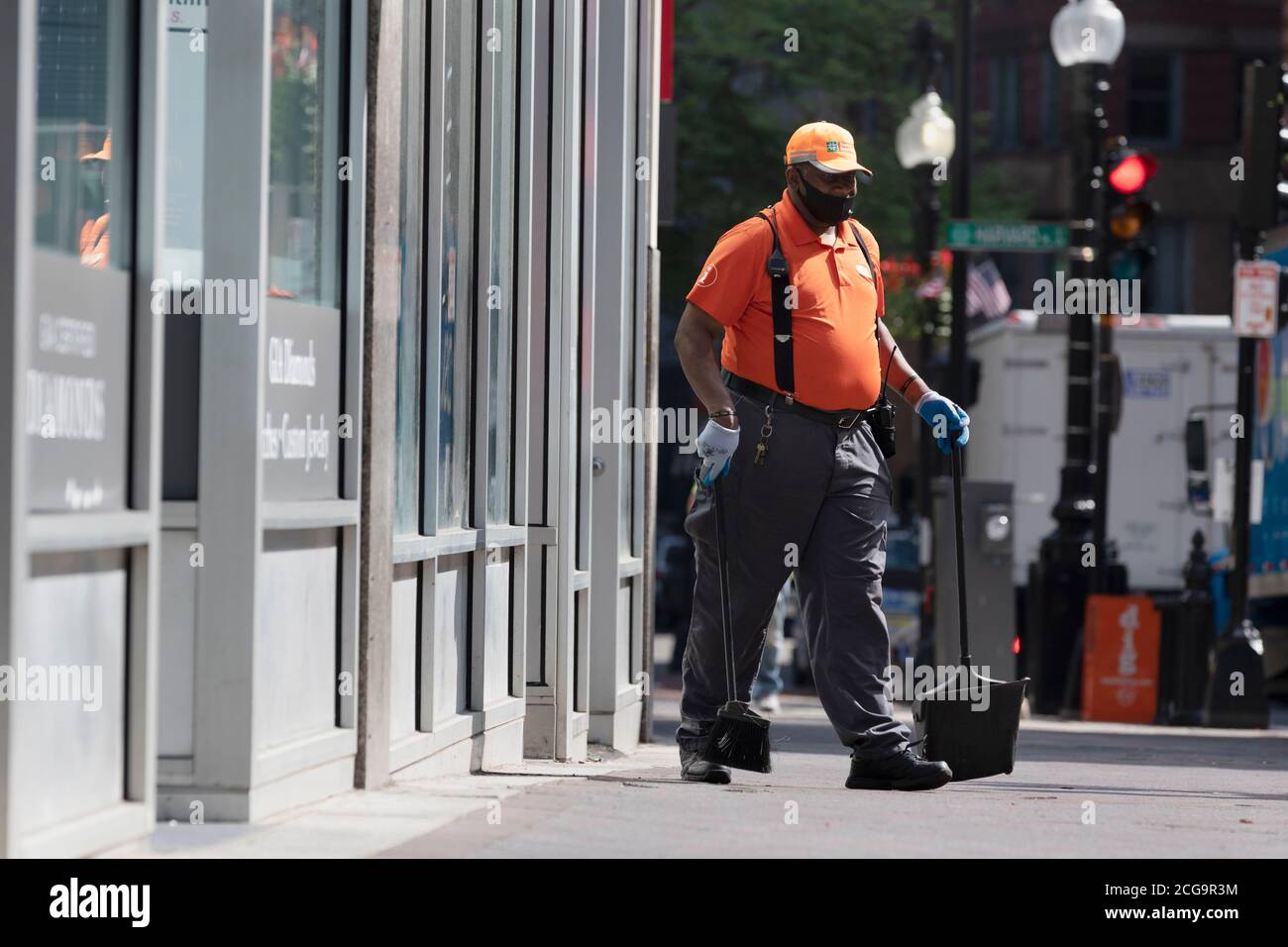 Street Cleaner Downtown Crossing Boston, Massachusetts, USA Stockfoto