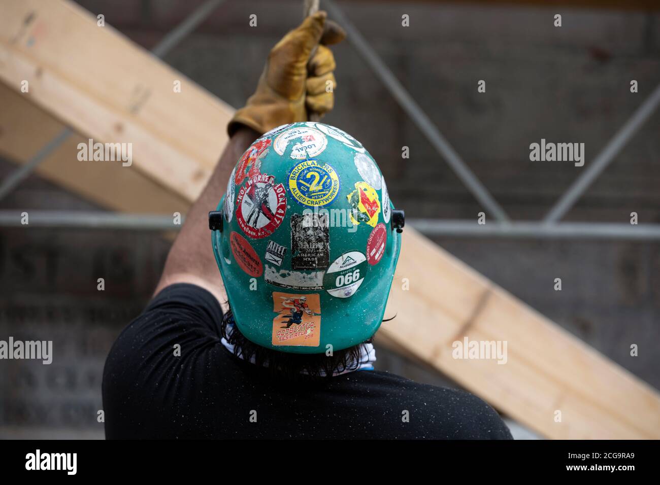 Entfernung zur außerorts-Restaurierung des historischen Shaw 54th Memorial Bronzerelief außerhalb des Statehouse in Boston, Massachusetts, USA Stockfoto