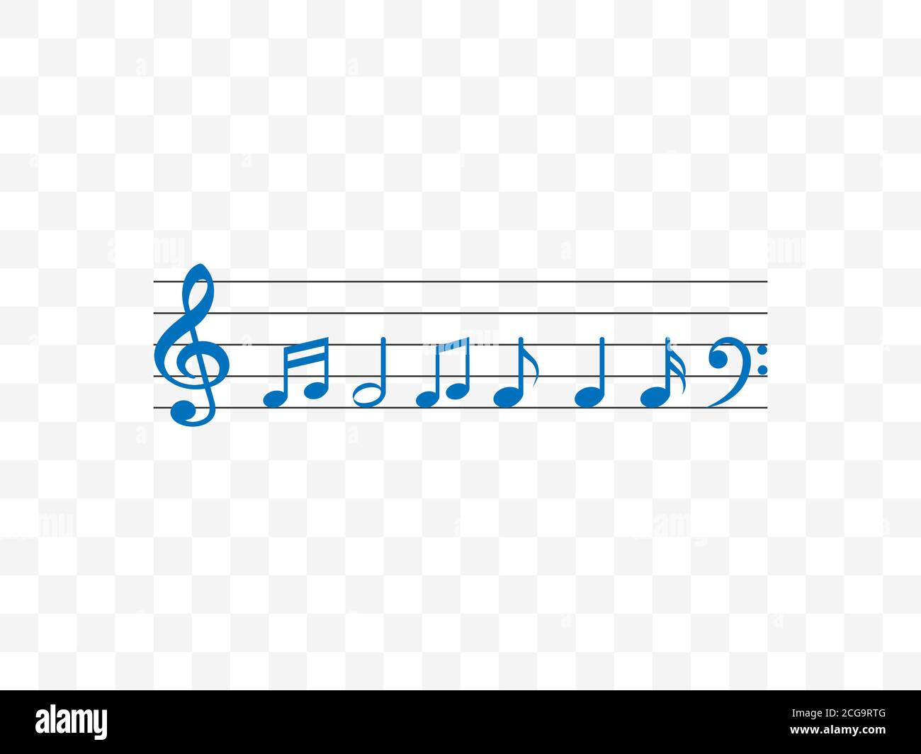 Audio, Musiknotiz, Notizsymbol. Vektor-Illustration, flaches Design. Stock Vektor