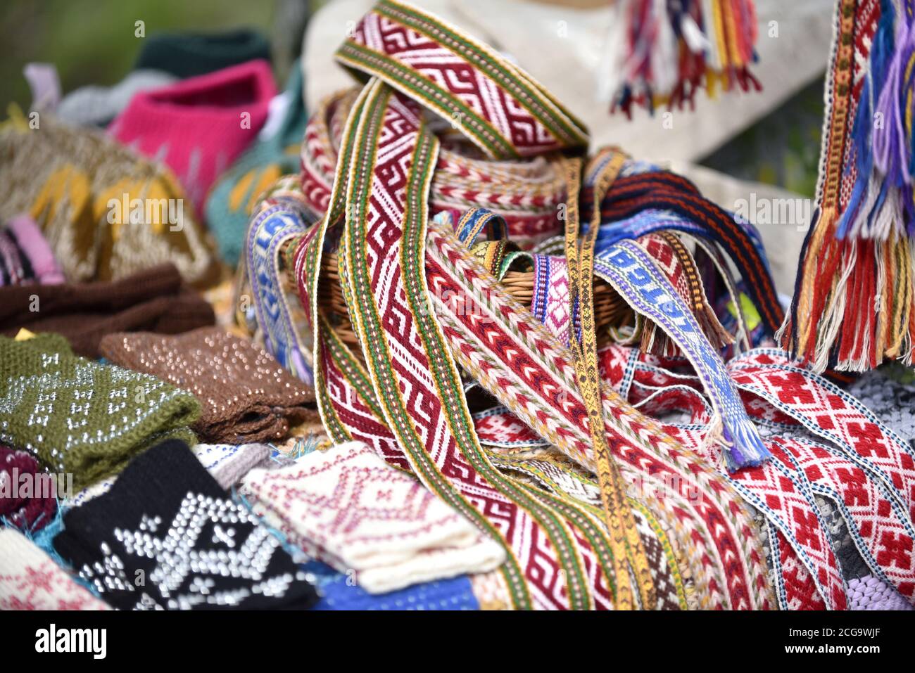 Lettische Ziergürtel - Staatssymbole von Lettland Stockfoto