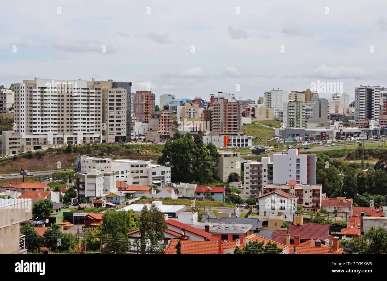Teilansichten von Städten im Landesinneren des Bundesstaates Rio Grande do Sul, dem südlichsten Staat Brasiliens. Stockfoto