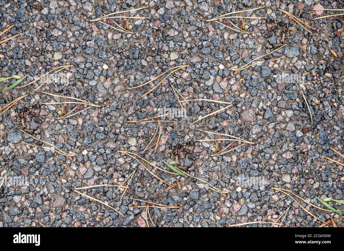 Grober Kies, Schwarz und Grau. Hintergrund Textur Stockfoto
