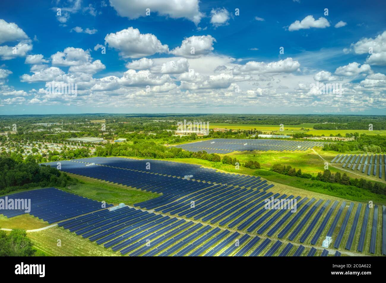 Farming Sunshine, Turrill Solar Plant, Lapeer, Michigan Stockfoto