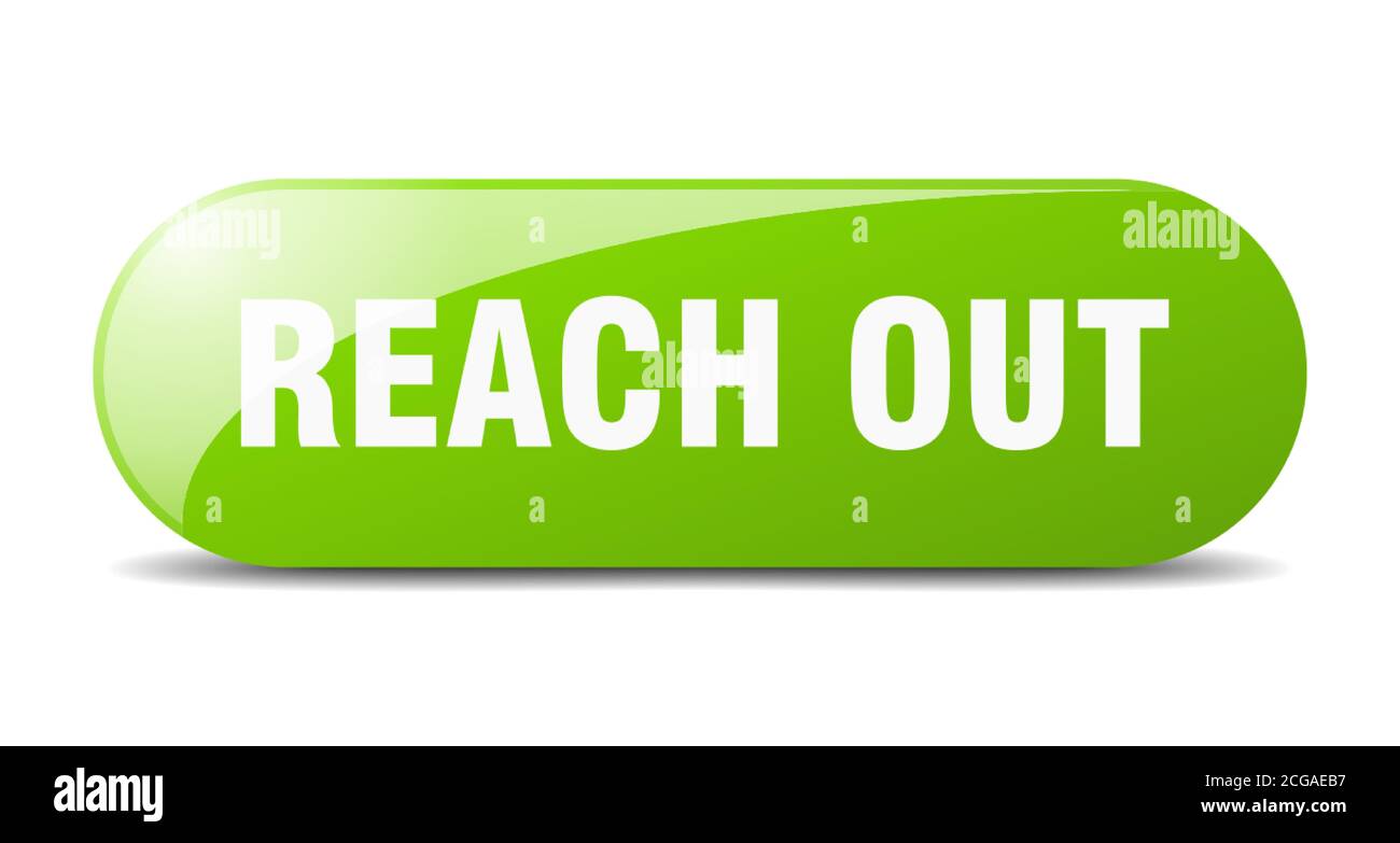 REACH out Taste. Abgerundetes Glas Zeichen. Aufkleber. Banner Stock Vektor