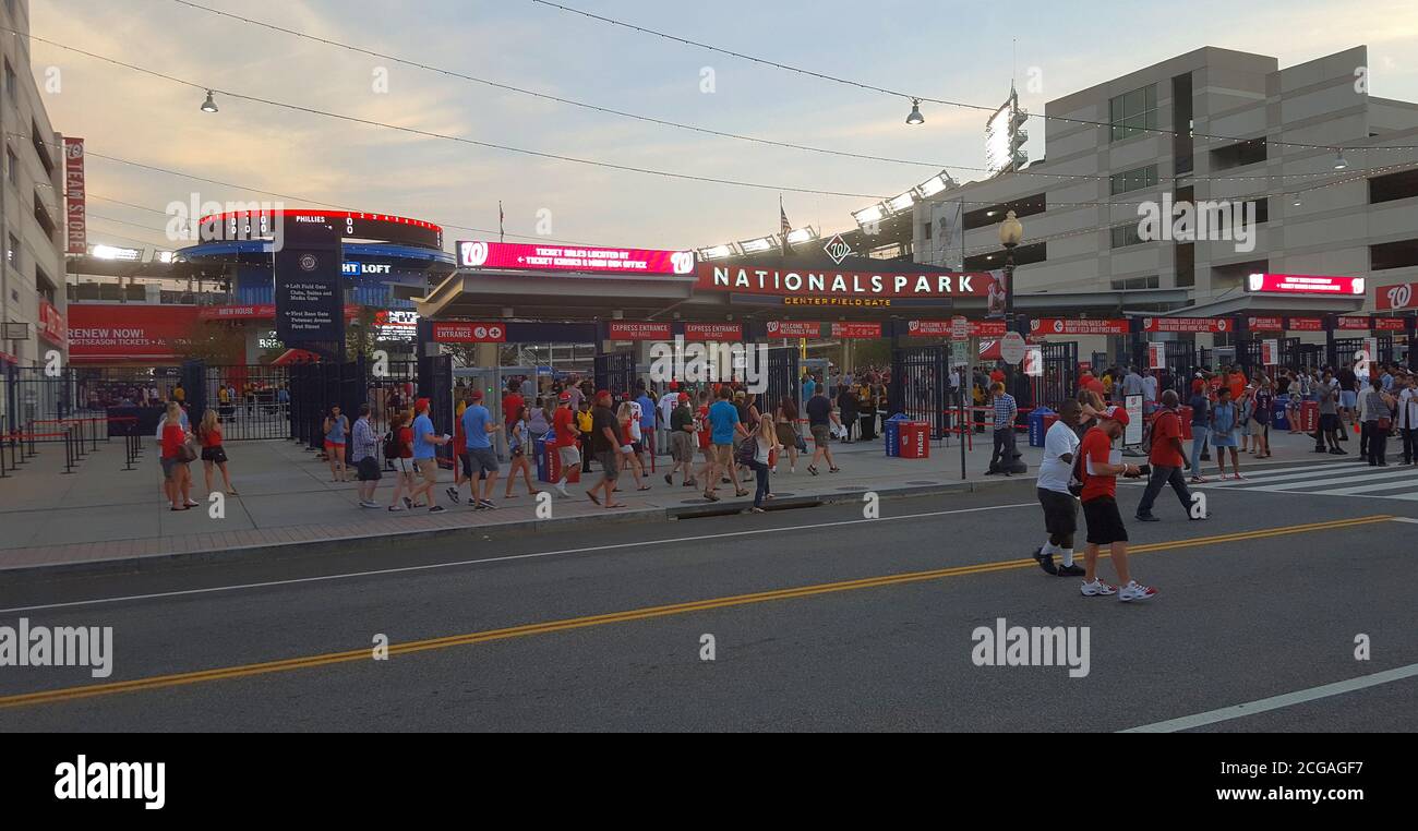 Nationals Park Center Field Gate, Heimat der Washington Nationals Major League Baseball-Team, Washington D.C., USA Stockfoto