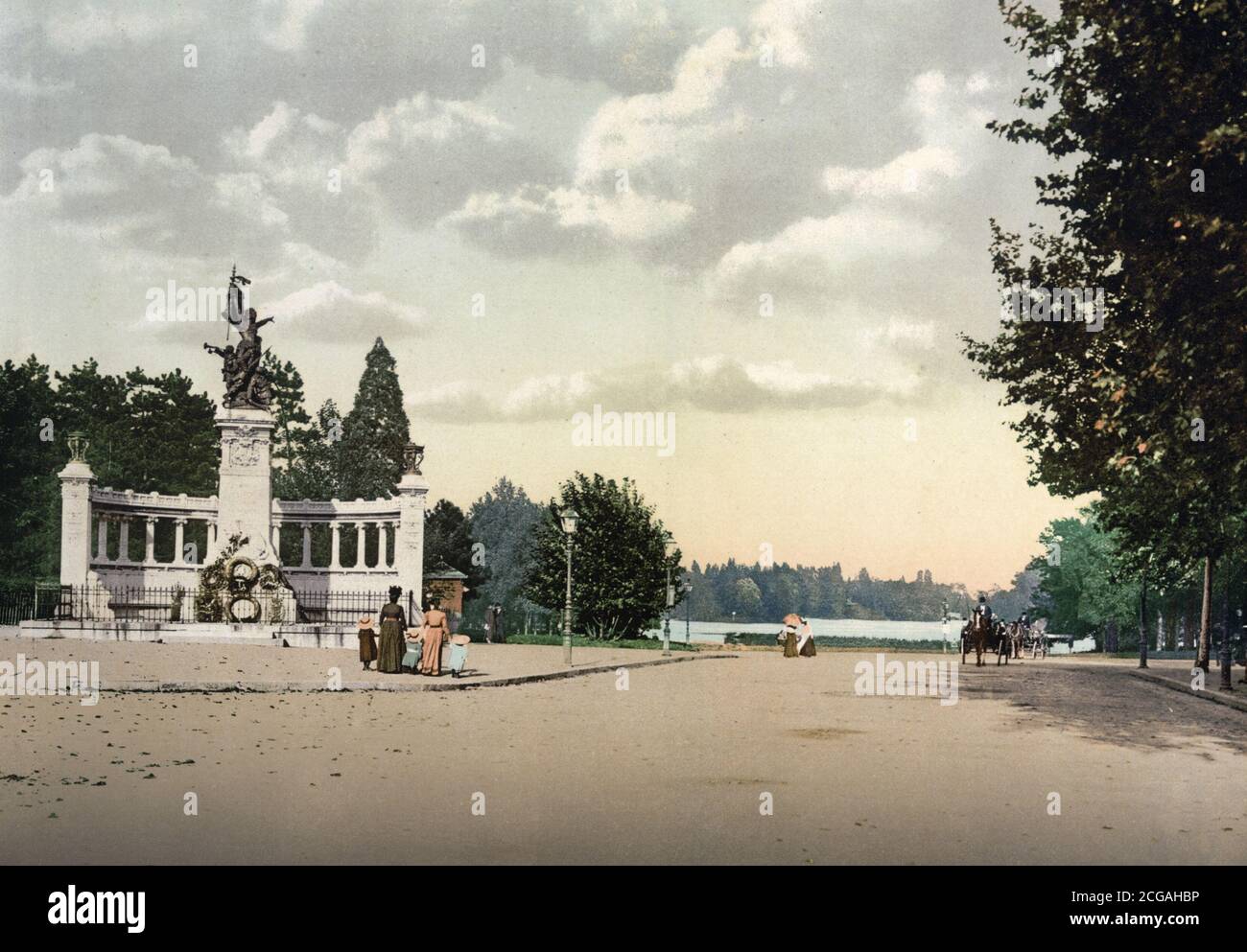 Tête d'Or Park und Denkmal für die Legionen der Rhone, Lyon, Frankreich, um 1900 Stockfoto