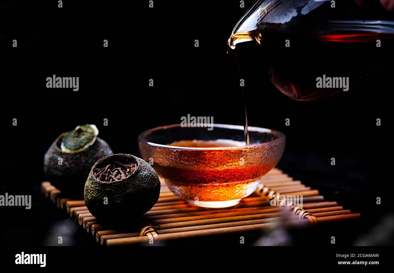 Xiaoqing Orangentee Stockfoto
