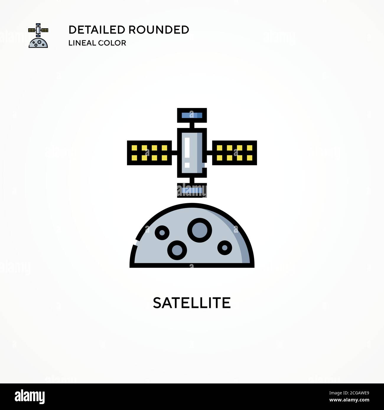 Satellitenvektor-Symbol. Moderne Vektorgrafik Konzepte. Einfach zu bearbeiten und anzupassen. Stock Vektor