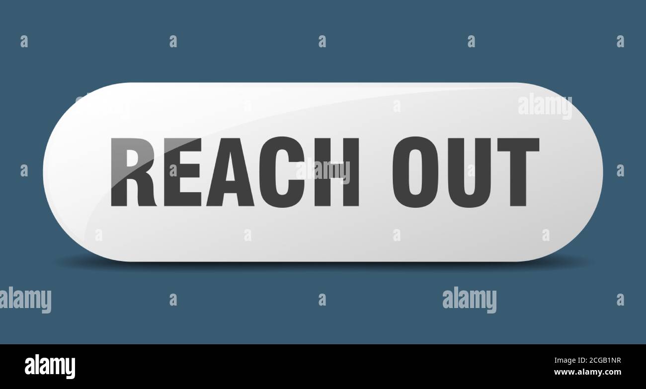 REACH out Taste. Abgerundetes Glas Zeichen. Aufkleber. Banner Stock Vektor