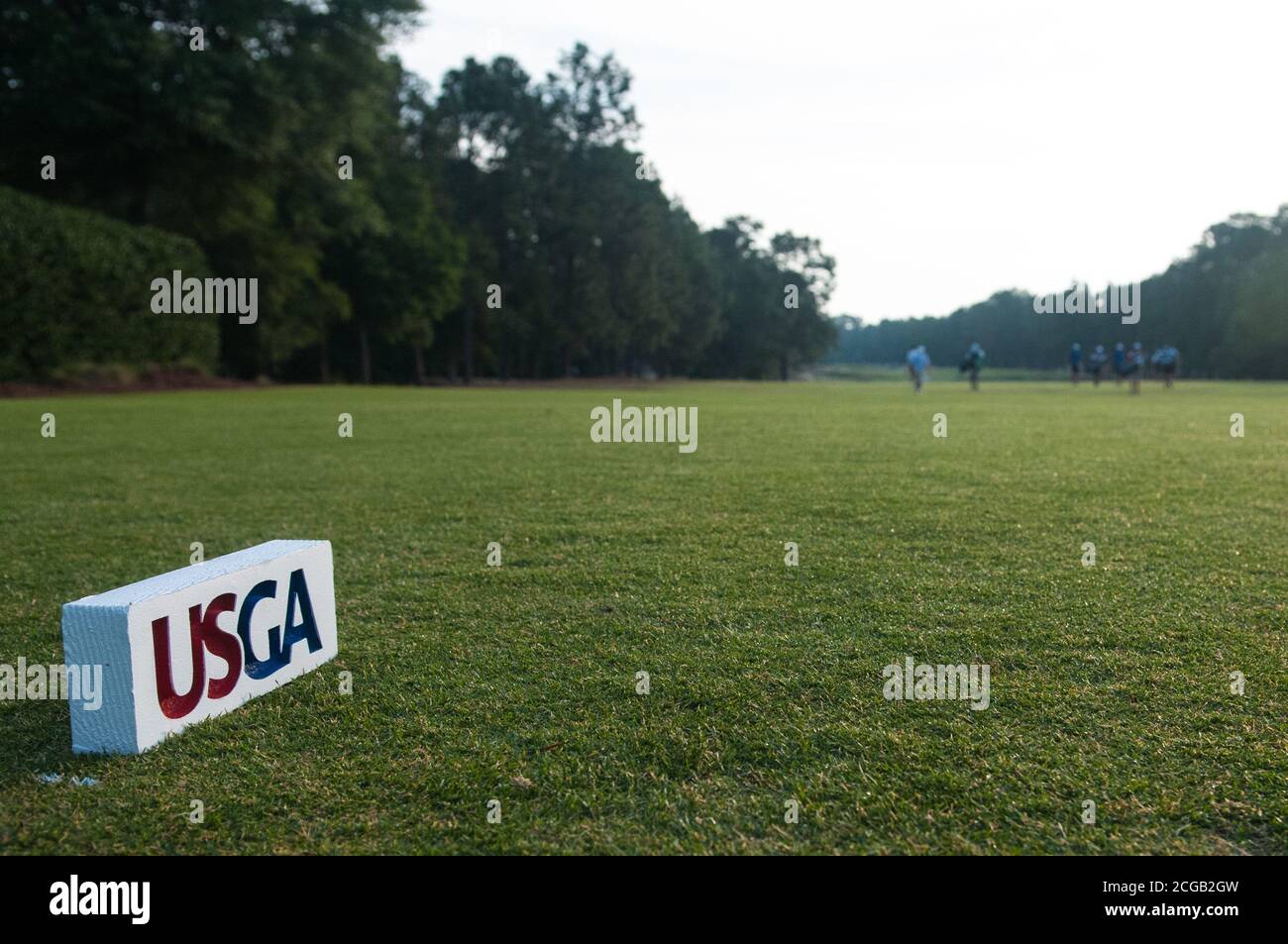 Pinehurst, North Carolina, USA. Mai 2017. USGA Pressemitteilung: LIBERTY CORNER, N.J. (Sept 9, 2020) Ã in dem Bemühen, seine Wirkung im Golf zu erweitern und seine Mission zu erweitern, das Spiel zu gewinnen und voranzubringen, wird die USGA "Golf House Pinehurst" in North Carolina einrichten, um bis 2023 eine neue Testanlage für Ausrüstung, Innovation Hub, Museum/Besucherzentrum und Büros zu umfassen, Und Gastgeber fünf U.S. Open Championships in der Golf-reichen Staat bis 2047.die Ankündigung fügt vier U.S. Open Championships auf dem berühmten Pinehurst Nr. 2 Platz Ã in 2029, 2035, 2041 und 2047 Ã zu den alread bestreiten Stockfoto