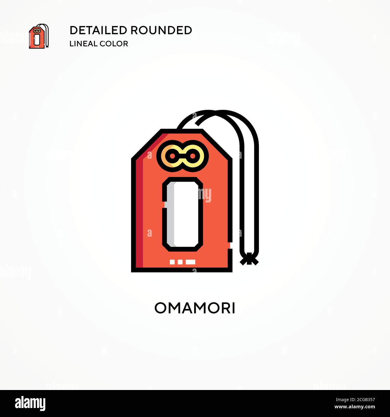 Omamori-Vektorsymbol. Moderne Vektorgrafik Konzepte. Einfach zu bearbeiten und anzupassen. Stock Vektor
