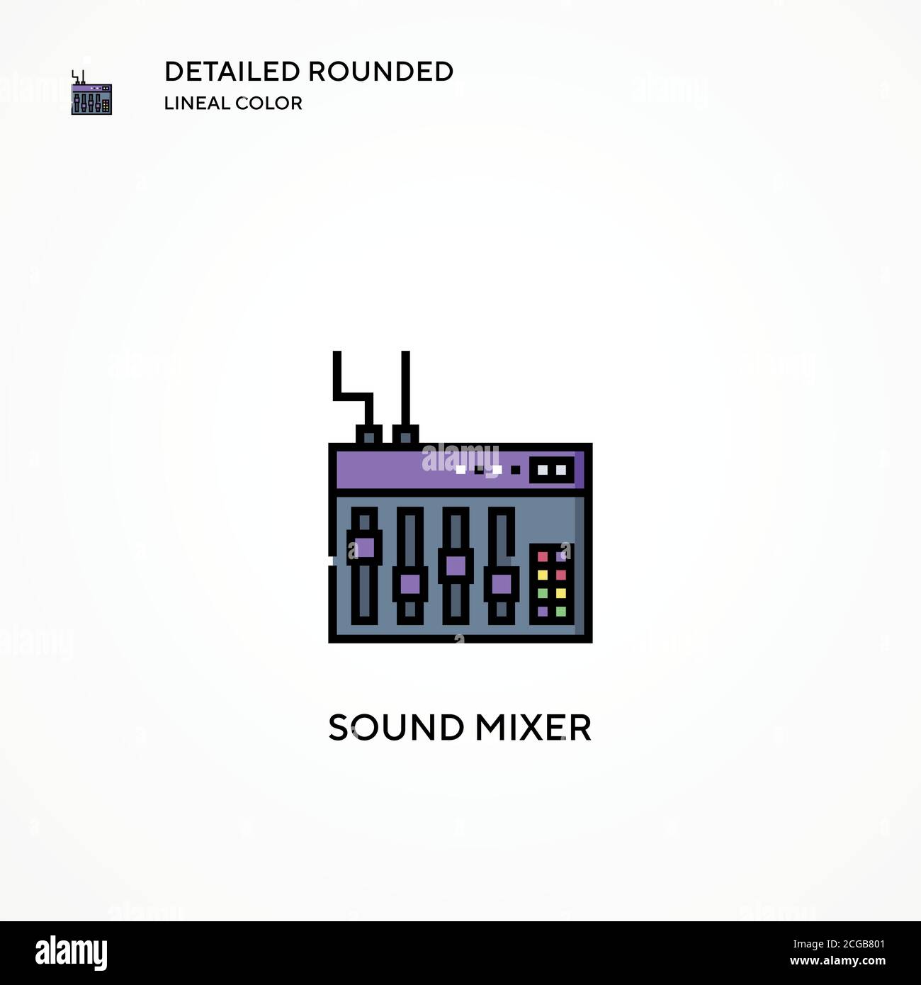 Vektorsymbol für Sound-Mixer. Moderne Vektorgrafik Konzepte. Einfach zu bearbeiten und anzupassen. Stock Vektor