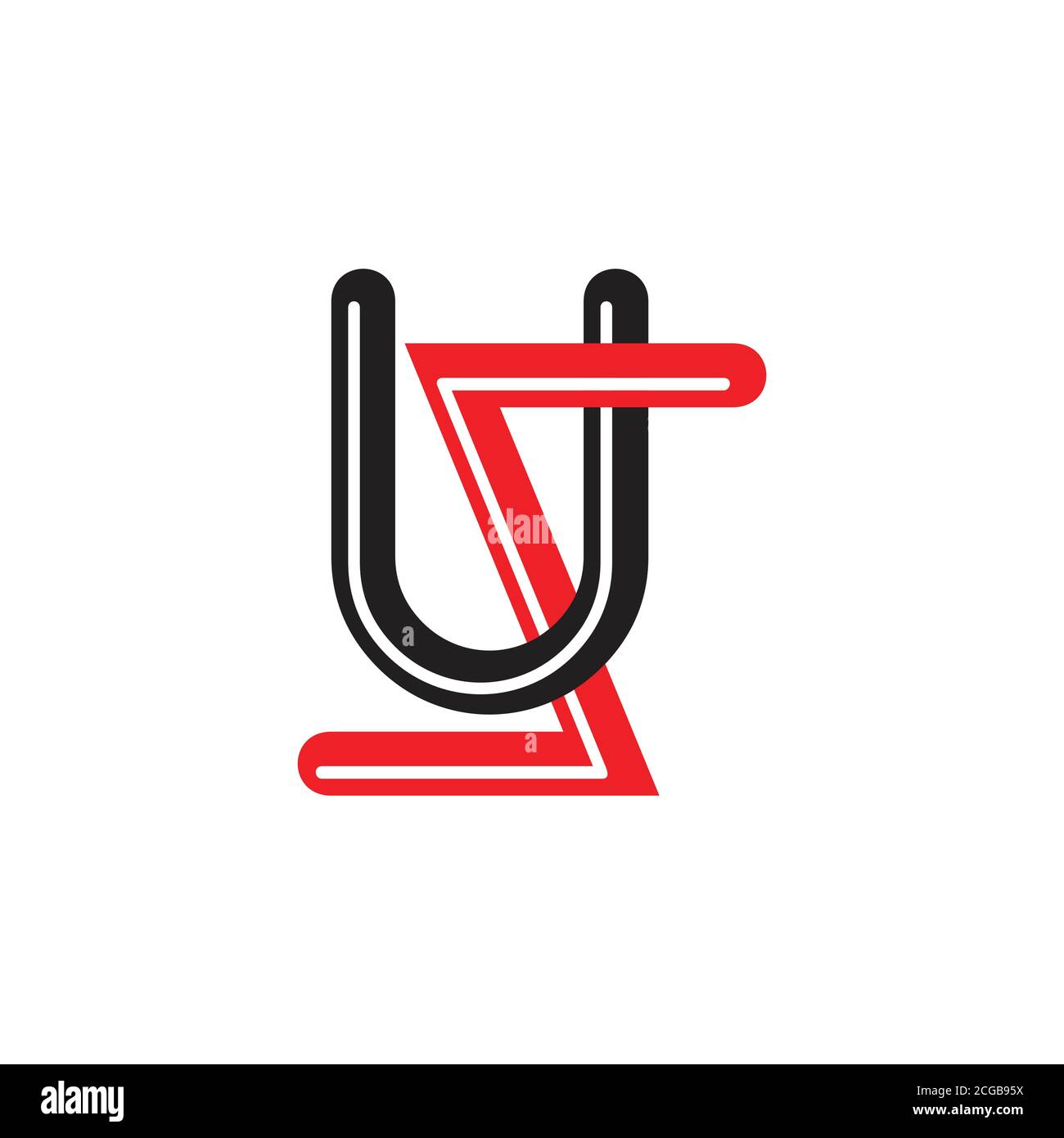 Buchstabe su einfacher verknüpfter Logovektor Stock Vektor